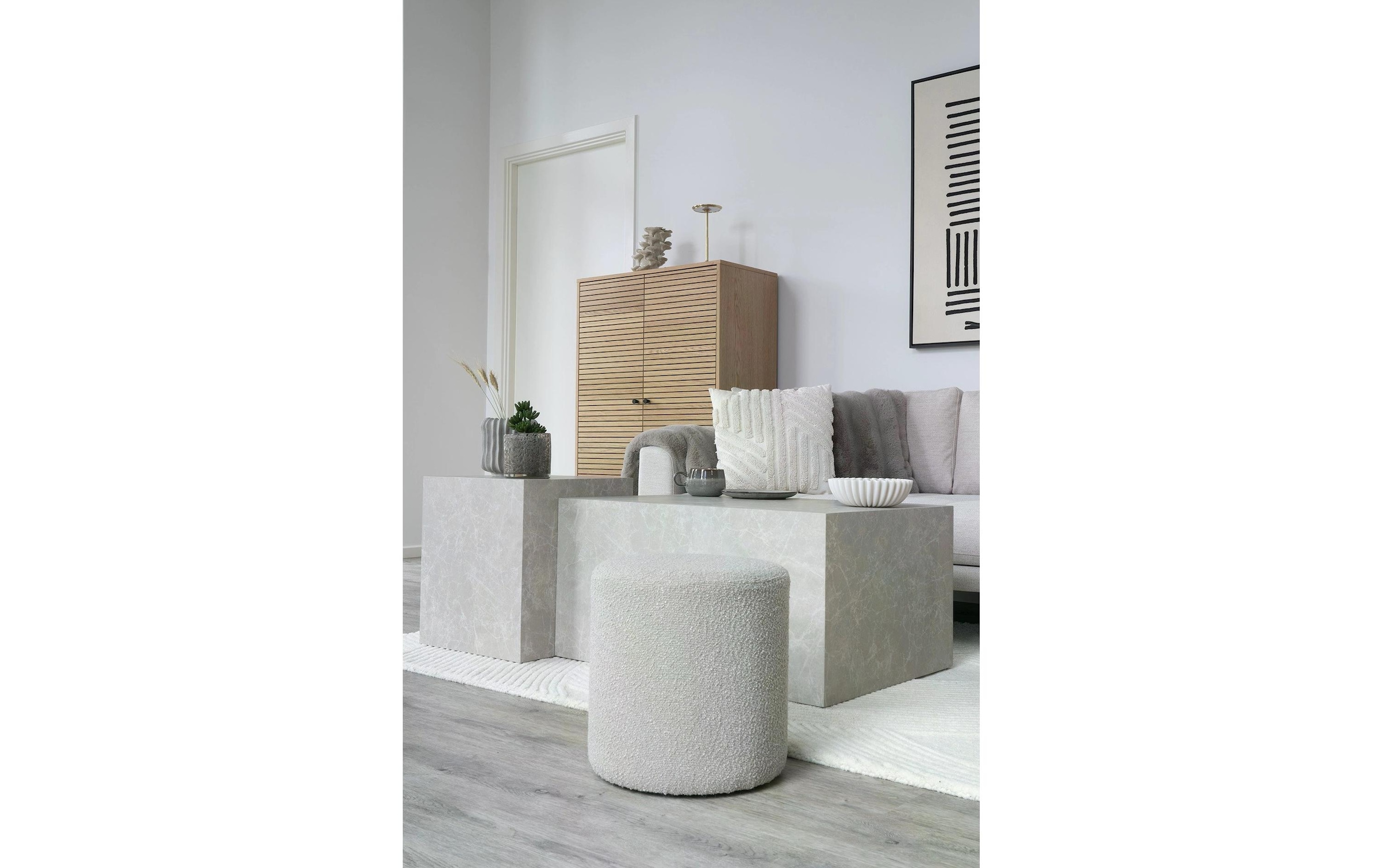 House Nordic Pouf »Ejby Beige«