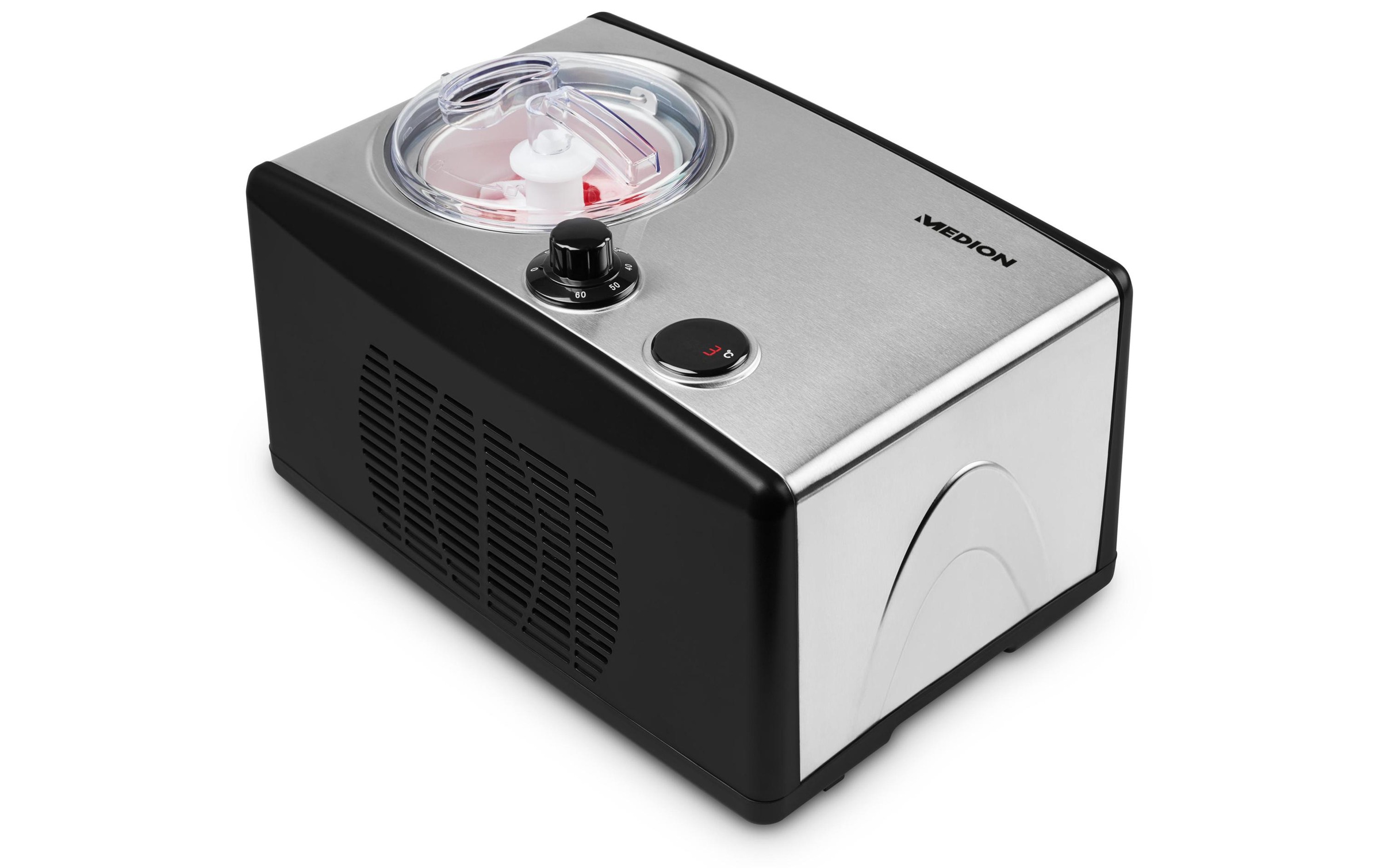 Medion® Eismaschine »MD 18387 1.5 l, Schwarz/Silber« 150 W