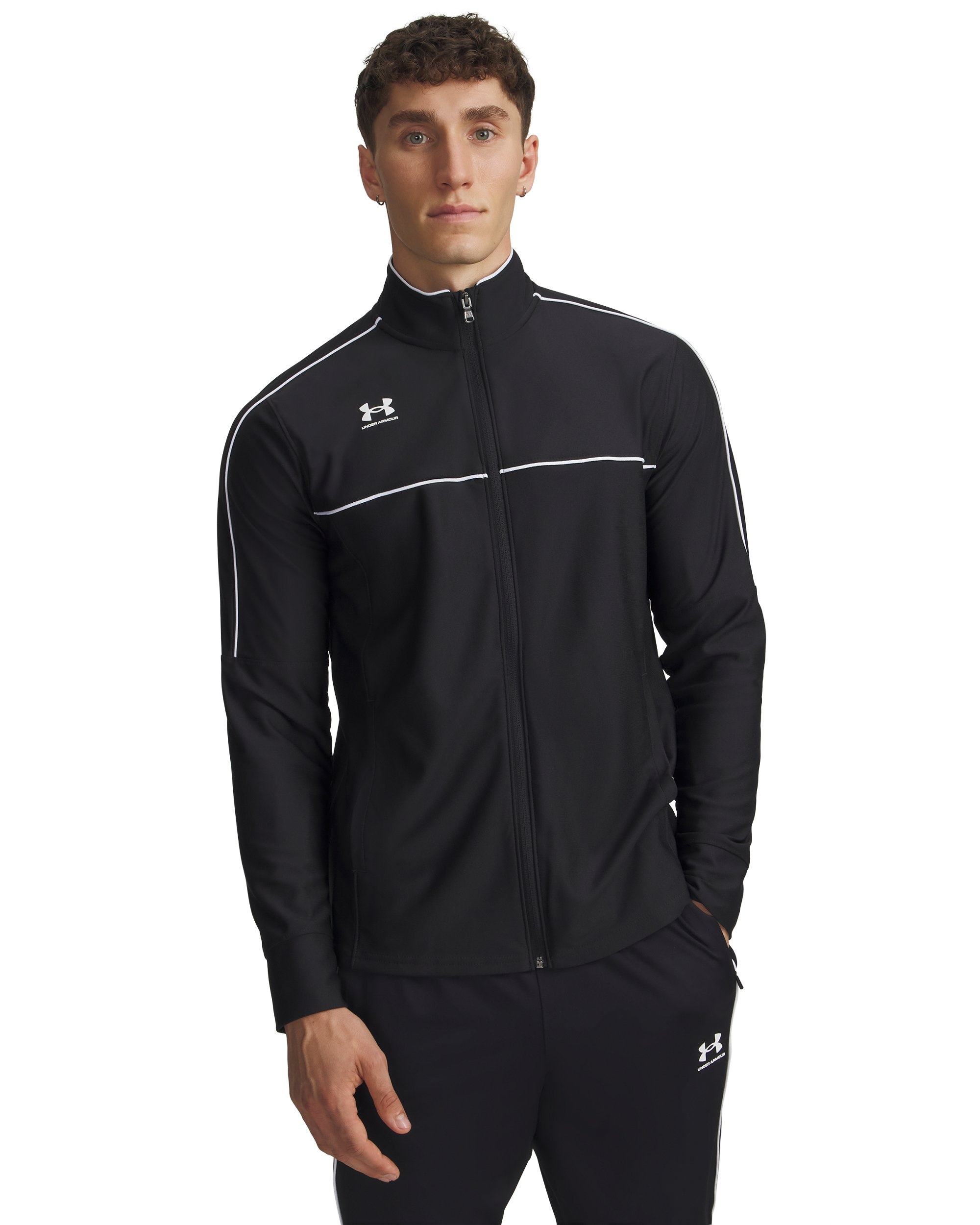 Under Armour Trainingsjacke "M CHALLENGER TRACK JACKET" mit offenen Seitentaschen, aus strukturiertem Strickstoff