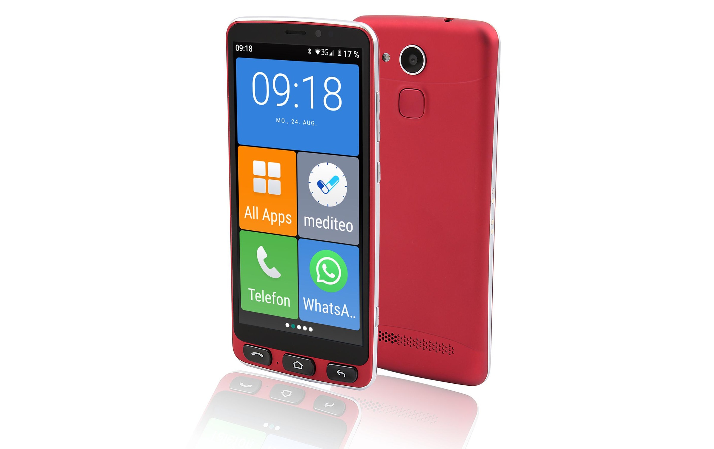 Olympia Smartphone »16 GB Rot«, rot/schwarz, 13,97 cm/5,5 Zoll, 16 GB Speicherplatz, 8 MP Kamera
