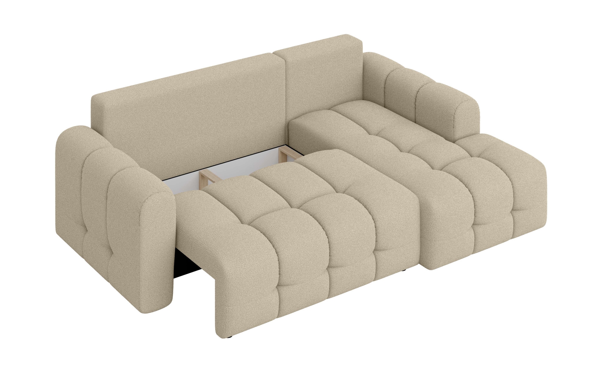 INOSIGN Ecksofa »Manilla, wahlweise mit Bettfunktion, B/T/H 265/170/91 cm«, L-Form mit Recamiere rechts/links bestellbar, Wellenunterfederung