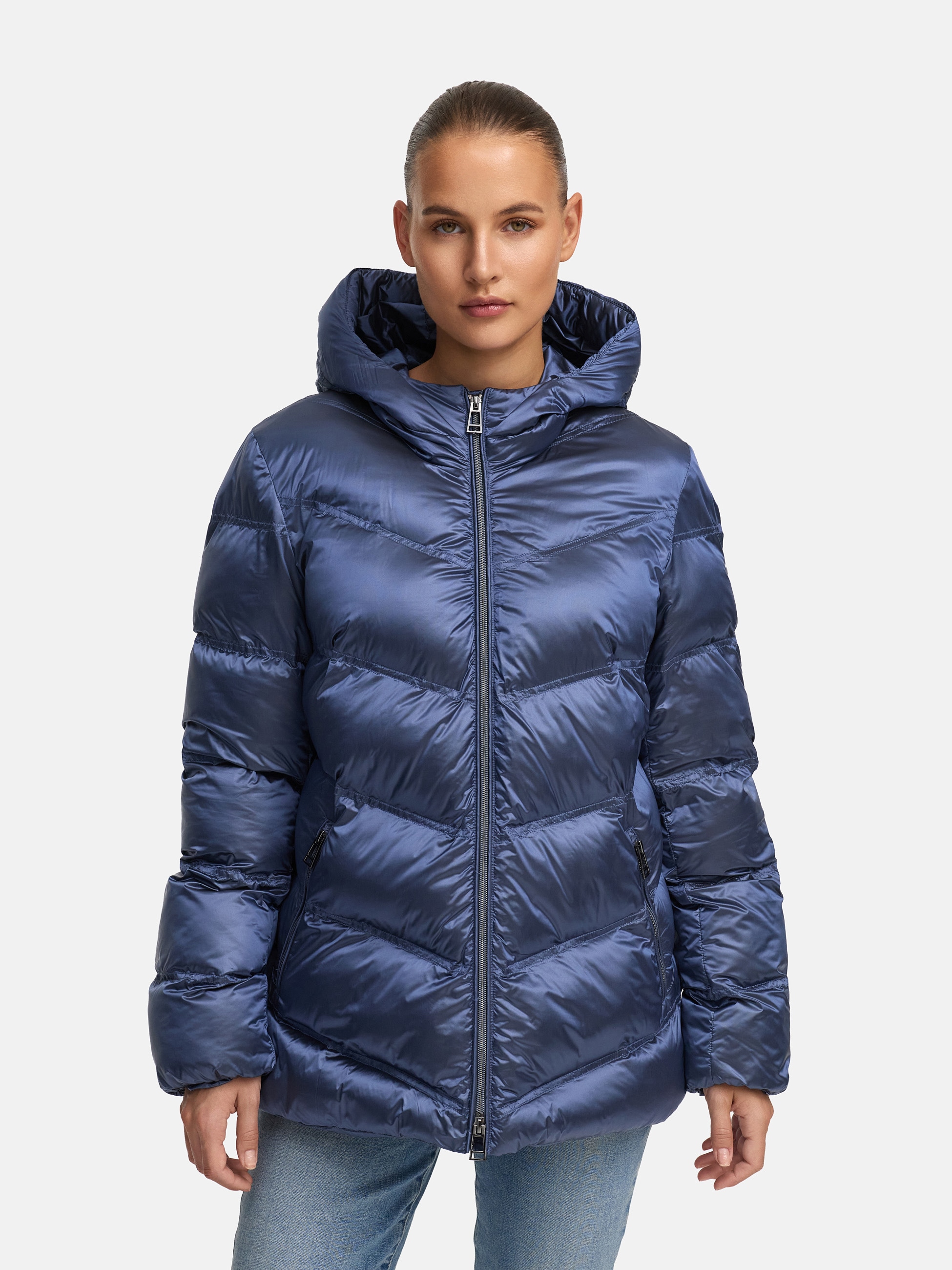 MANISA Winterjacke mit Kapuze mit Stehkragen, Kapuze und elastischem Ärmelsaum