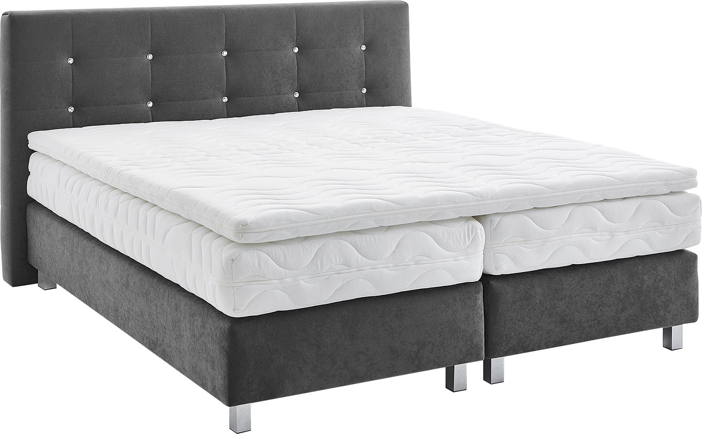 Westfalia Schlafkomfort Boxspringbett mit Knöpfen in Kristalloptik, wahlweise mit Topper