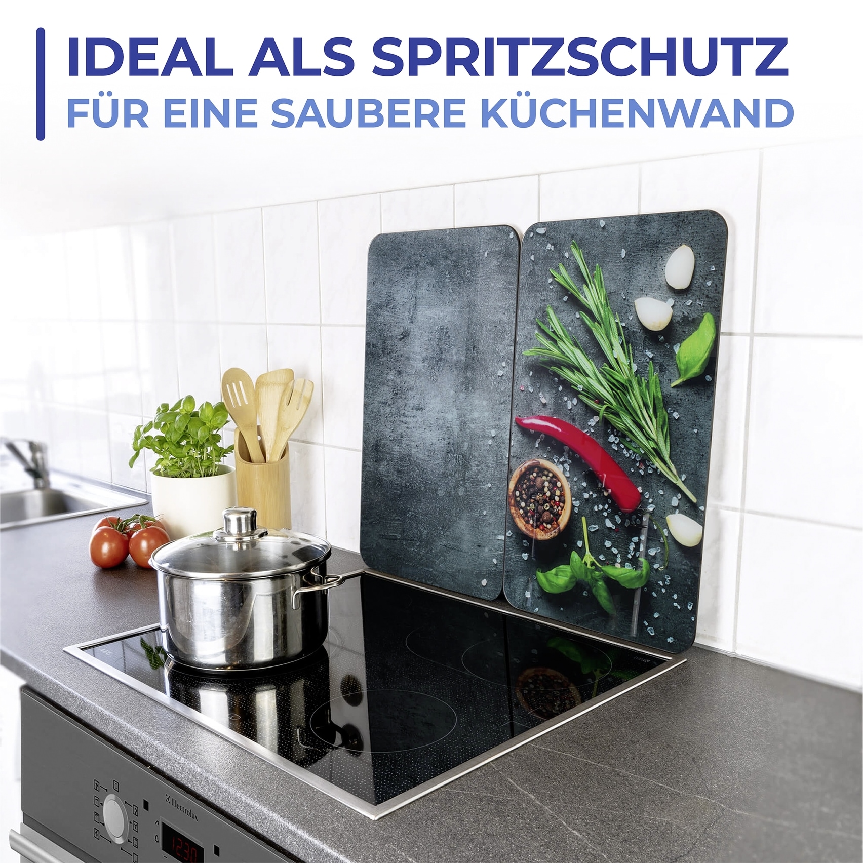 Maximex Herd-Abdeckplatte »Universal Modell Rosmarin«, (Set, 2 tlg.), Herdabdeckung für alle Herdarten, kratzfest, mit rutschfesten Füssen