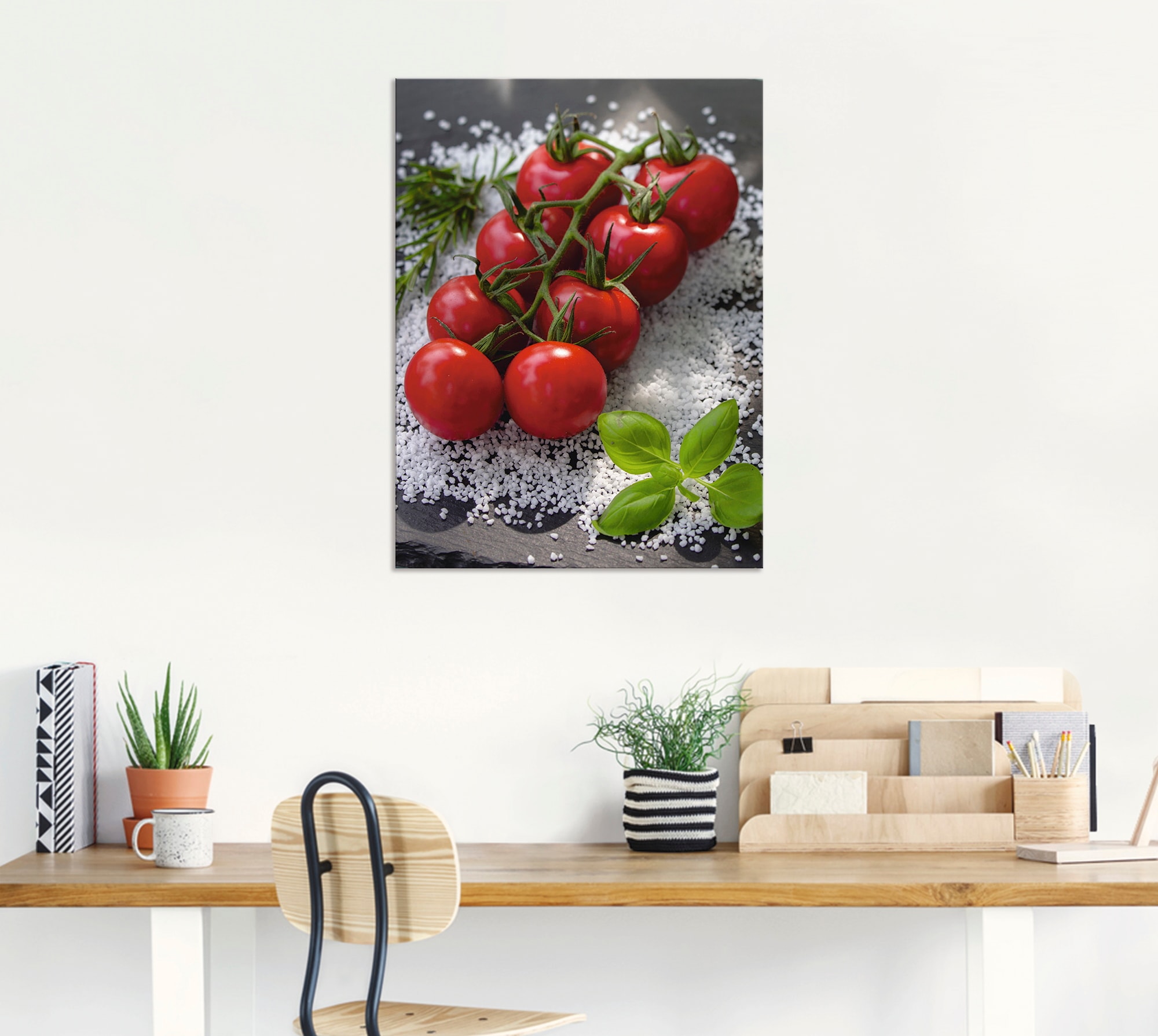 Artland Wandbild »Tomaten Rispe auf Salz«, Lebensmittel, (1 St.), als Alubild, Outdoorbild, Poster in verschied. Grössen