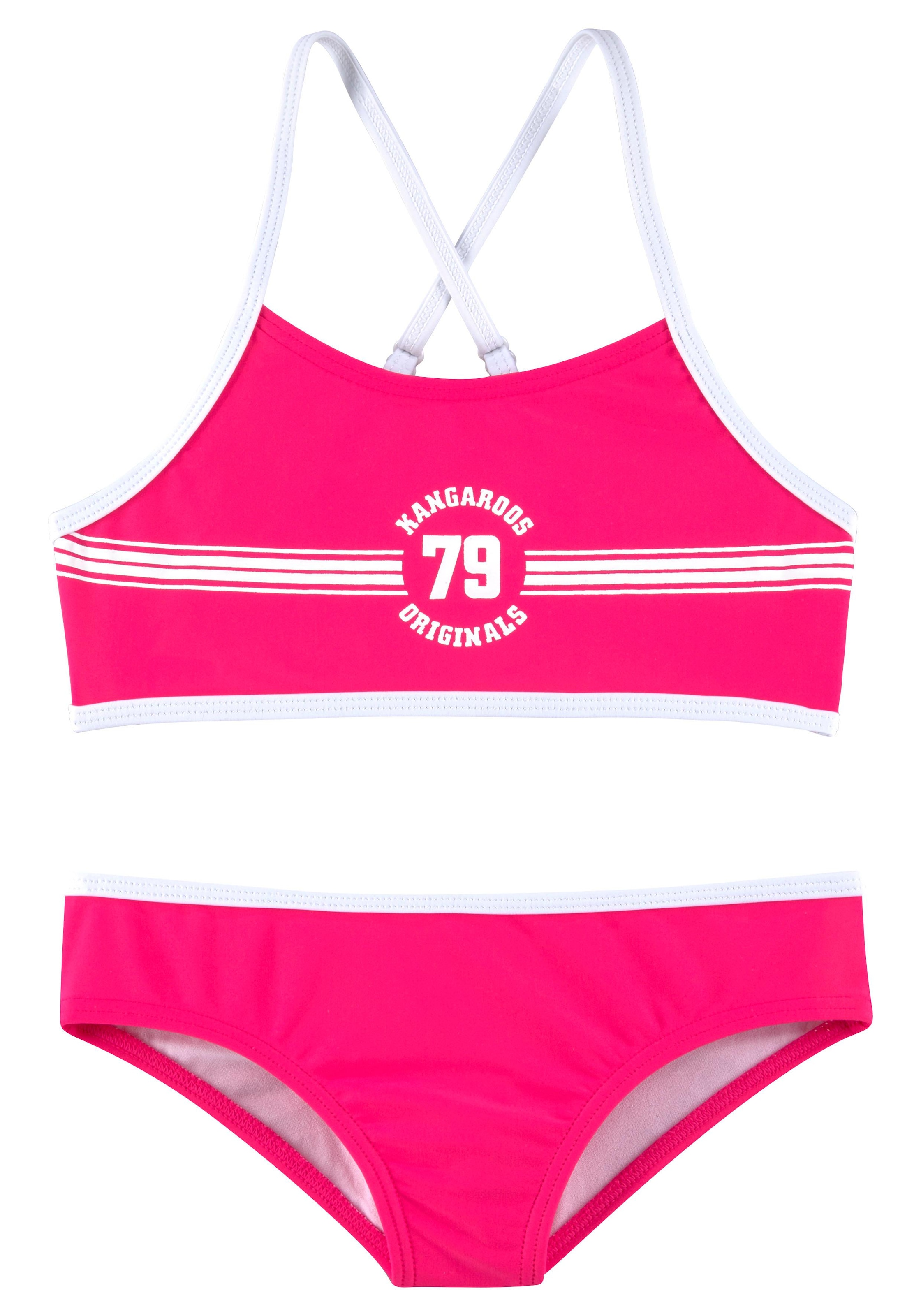 ✵ KangaROOS Bustier-Bikini »Sporty«, günstig sportlichem | Jelmoli-Versand mit Frontdruck bestellen