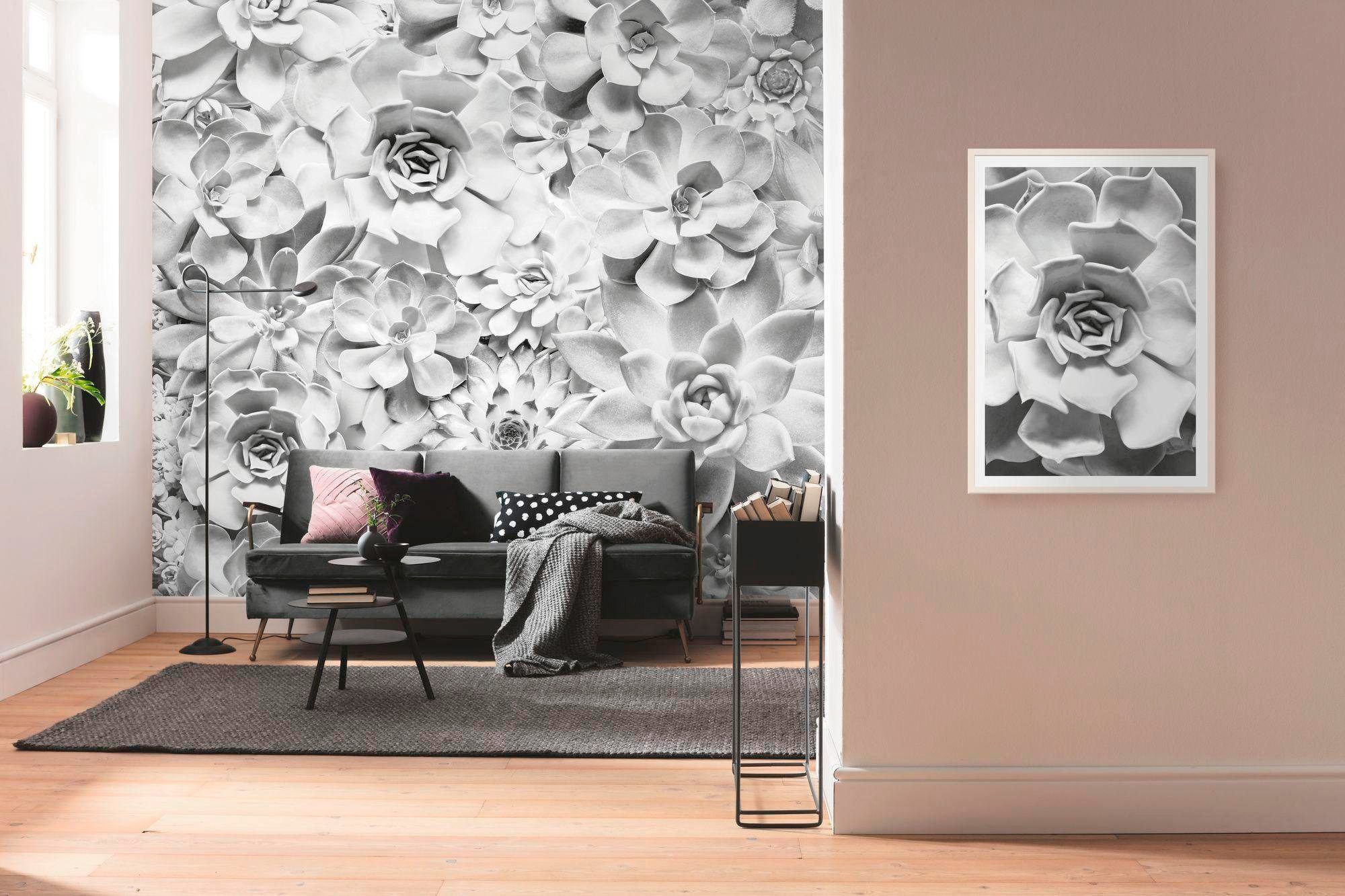 Komar Vliestapete »Digitaldruck Vlies - Shades Black and White - Grösse 400 x 250 cm«, bedruckt, Wohnzimmer, Schlafzimmer