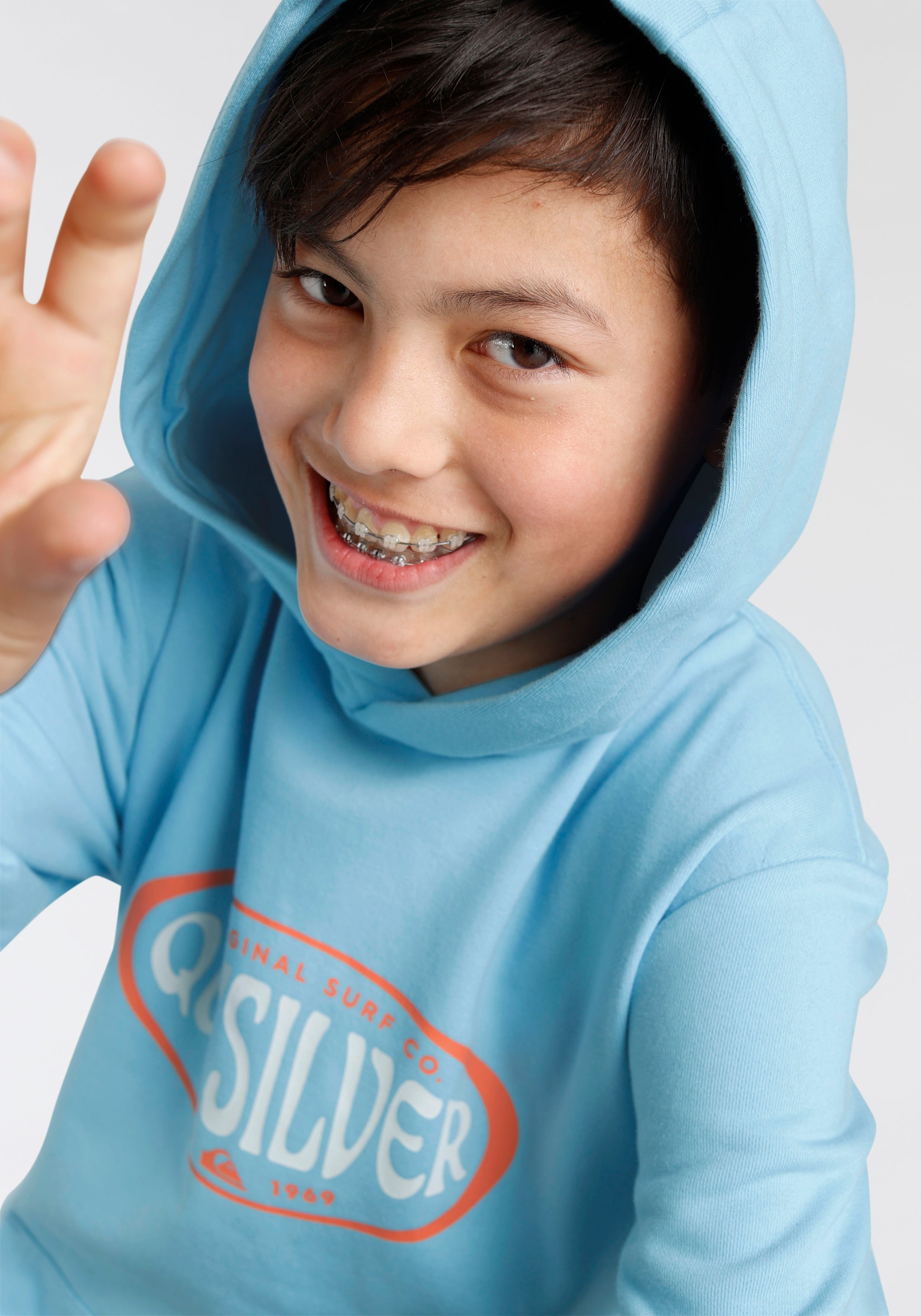 mit Quiksilver | günstig kaufen ✵ Hoodie Kapuzensweatshirt »Jungen Jelmoli-Versand Logodruck«