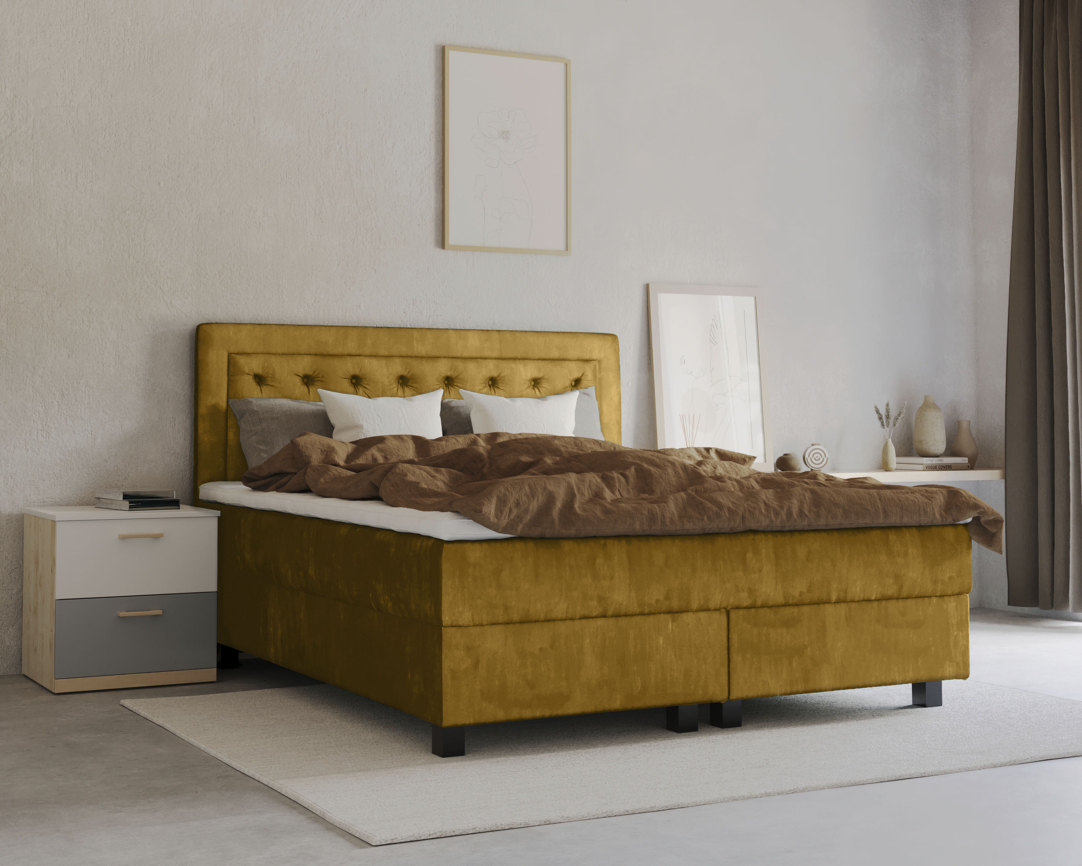 Home affaire Boxspringbett "Jeanne" inkl. Topper mit Taschen-Federkernmatratze