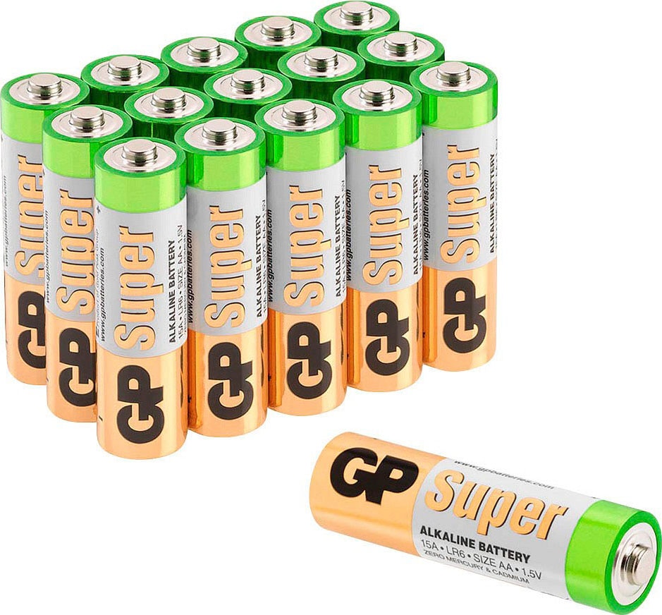 GP Batteries Batterie »16 Stück (8+8) AA Mignon Super Alkaline, 1,5V«, 1,5 V, (Spar-Set, 16 St.)