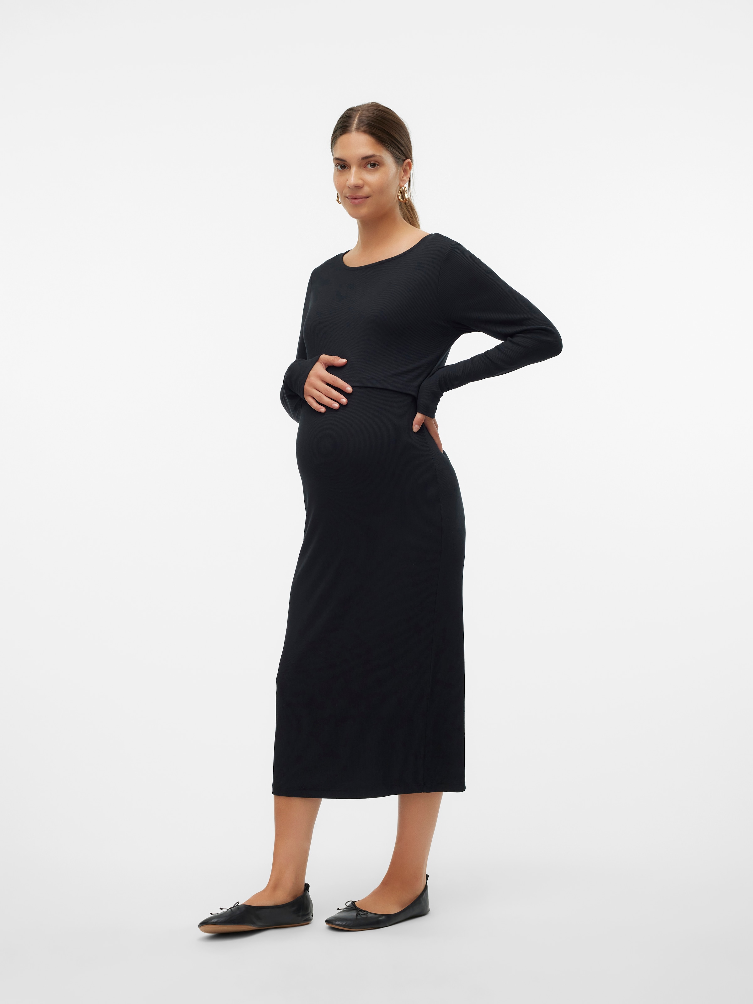 Mamalicious Umstandskleid »MLBRYNNA JUNE LS JRS MIDI DRESS 2F NOOS«