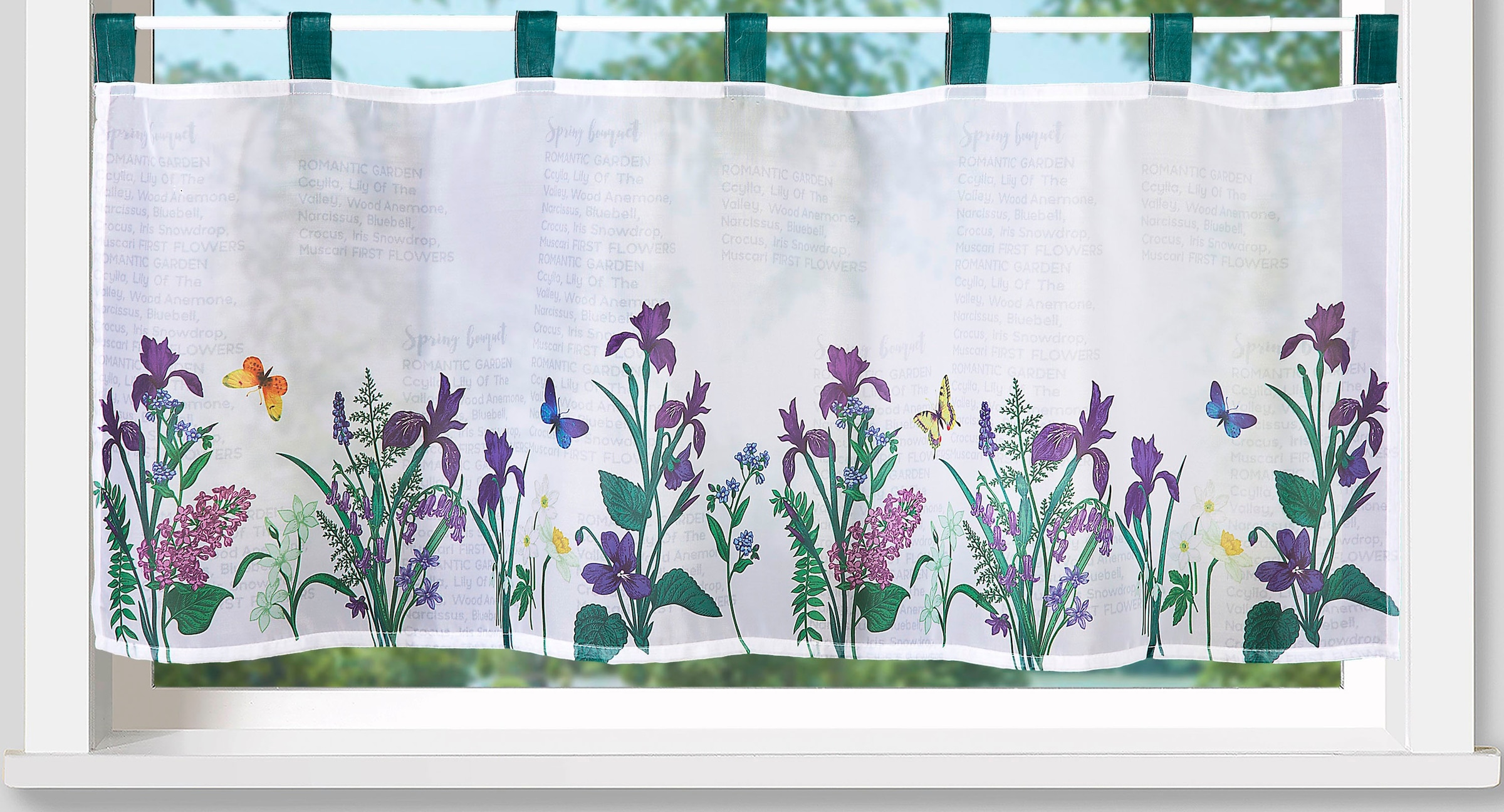 Weckbrodt Scheibengardine »Violet«, (1 St.), Bistro, Voile, floral, transparent, HxB 45x120cm, Gardine, Store