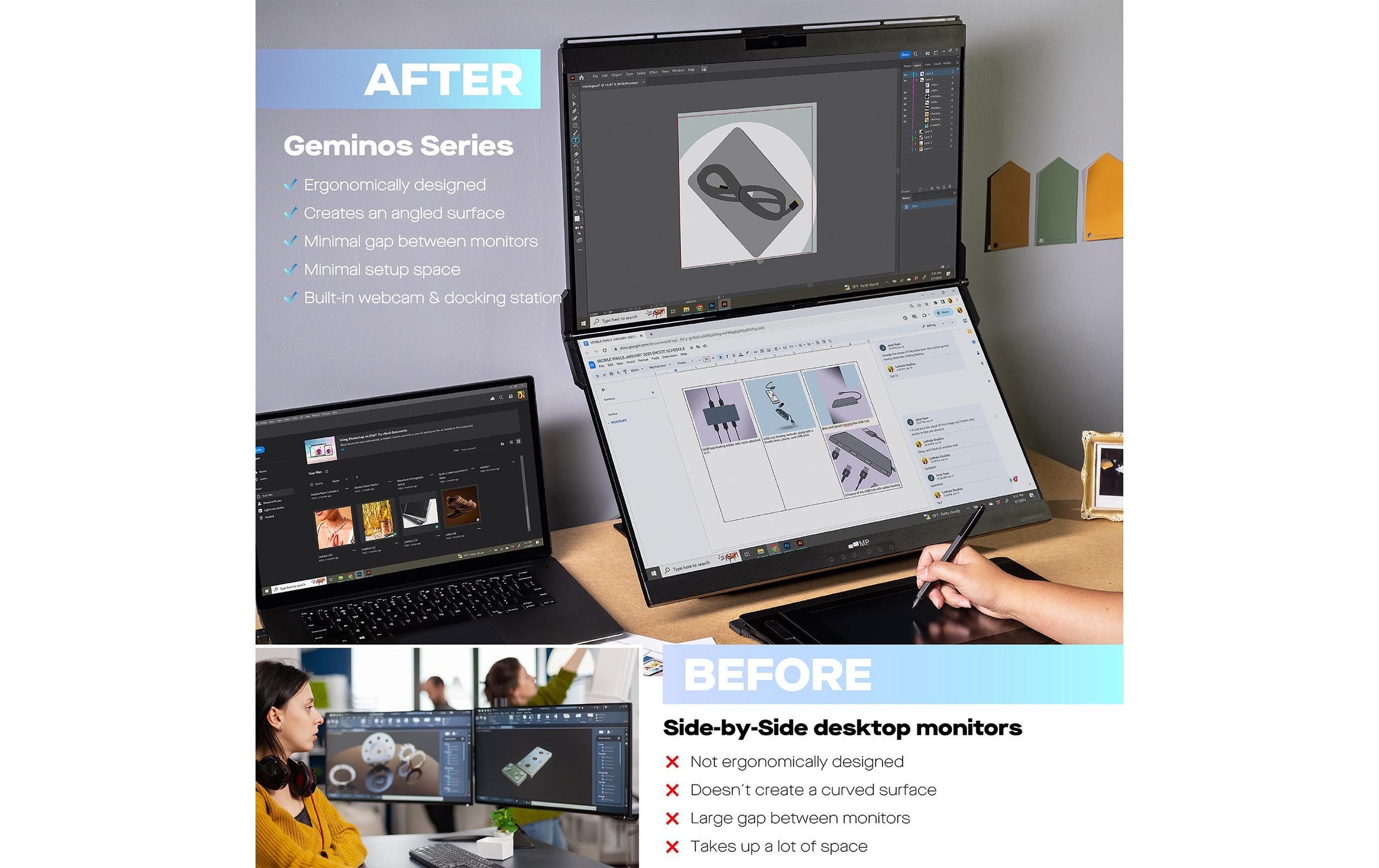 Mobile Pixels LCD-Monitor »Geminos T«, 60,72 cm/24 Zoll, 1920 x 1080 px, Full HD, 60 Hz