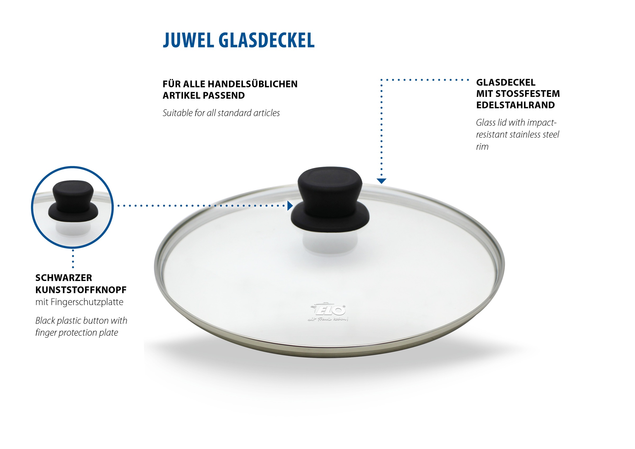 Elo Basic Deckel "Juwel" aus hitzebeständigem Glas