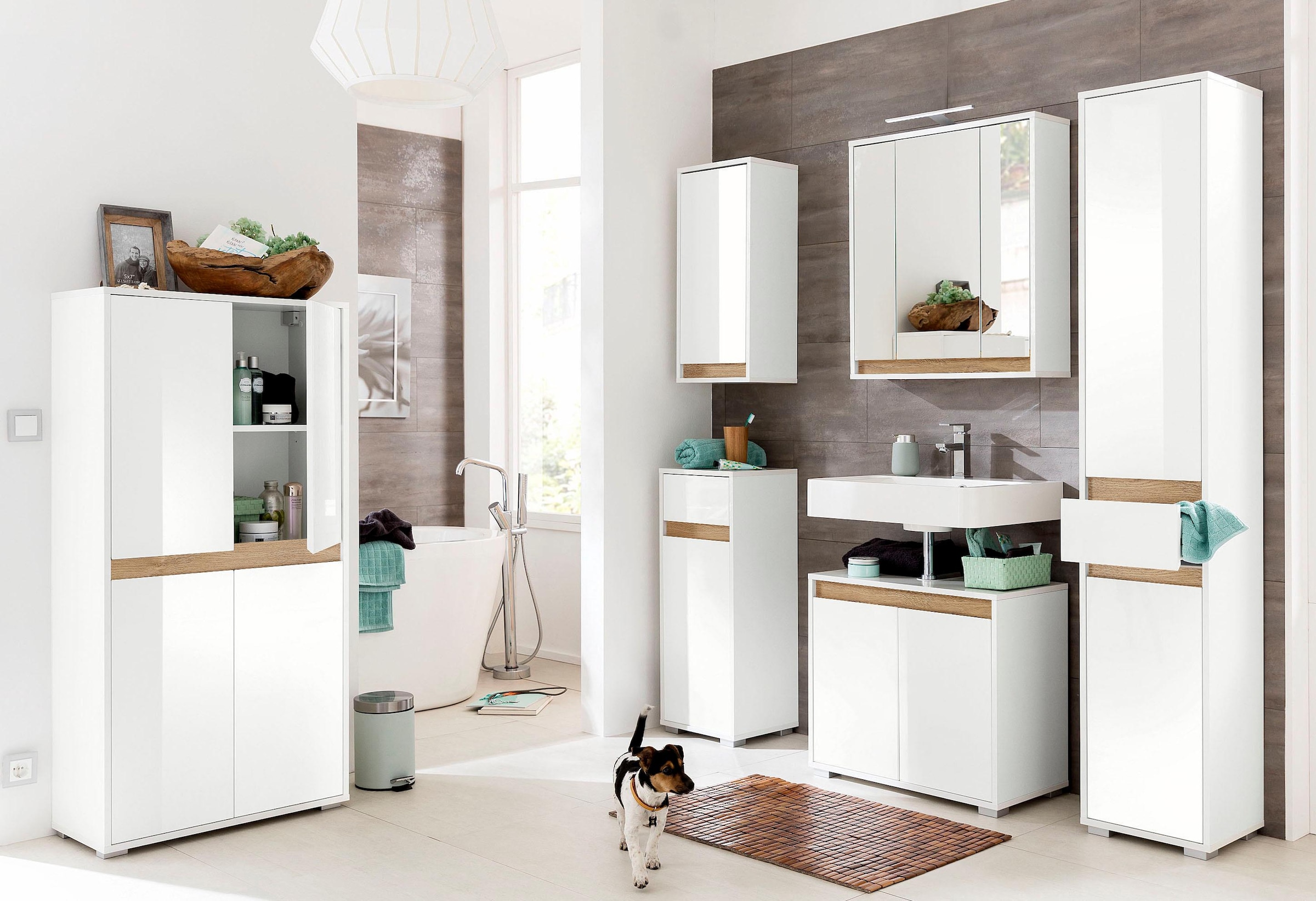 welltime Waschbeckenunterschrank »Siena«, Waschtisch mit einem Fach und Wechselblende - Masse (B/T/H) 67/37/60 cm