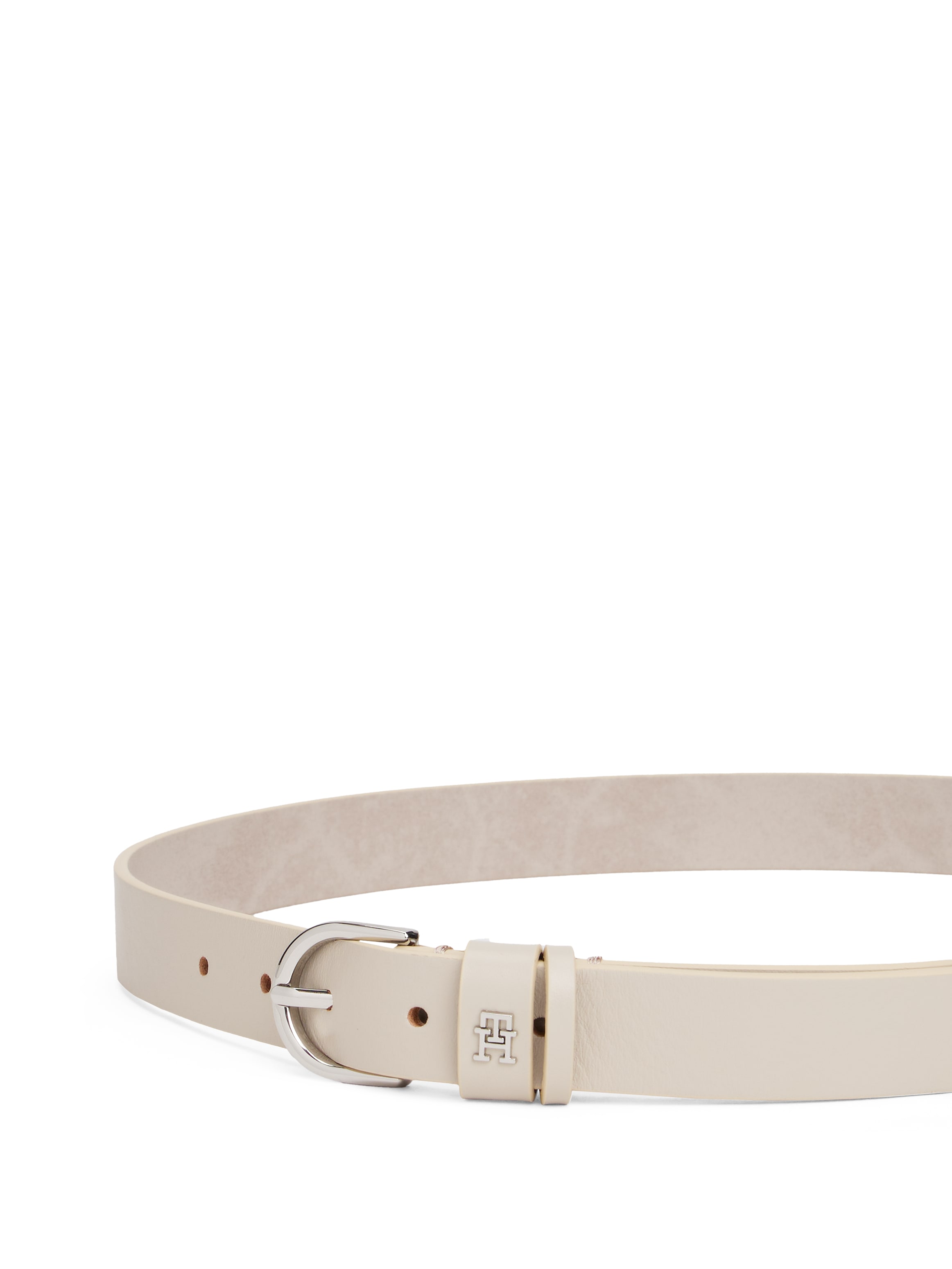 Tommy Hilfiger Ledergürtel »ESSENTIAL EFFORTLESS 2.5 SILVER«, Einfachdornschliesse, Metallemblem