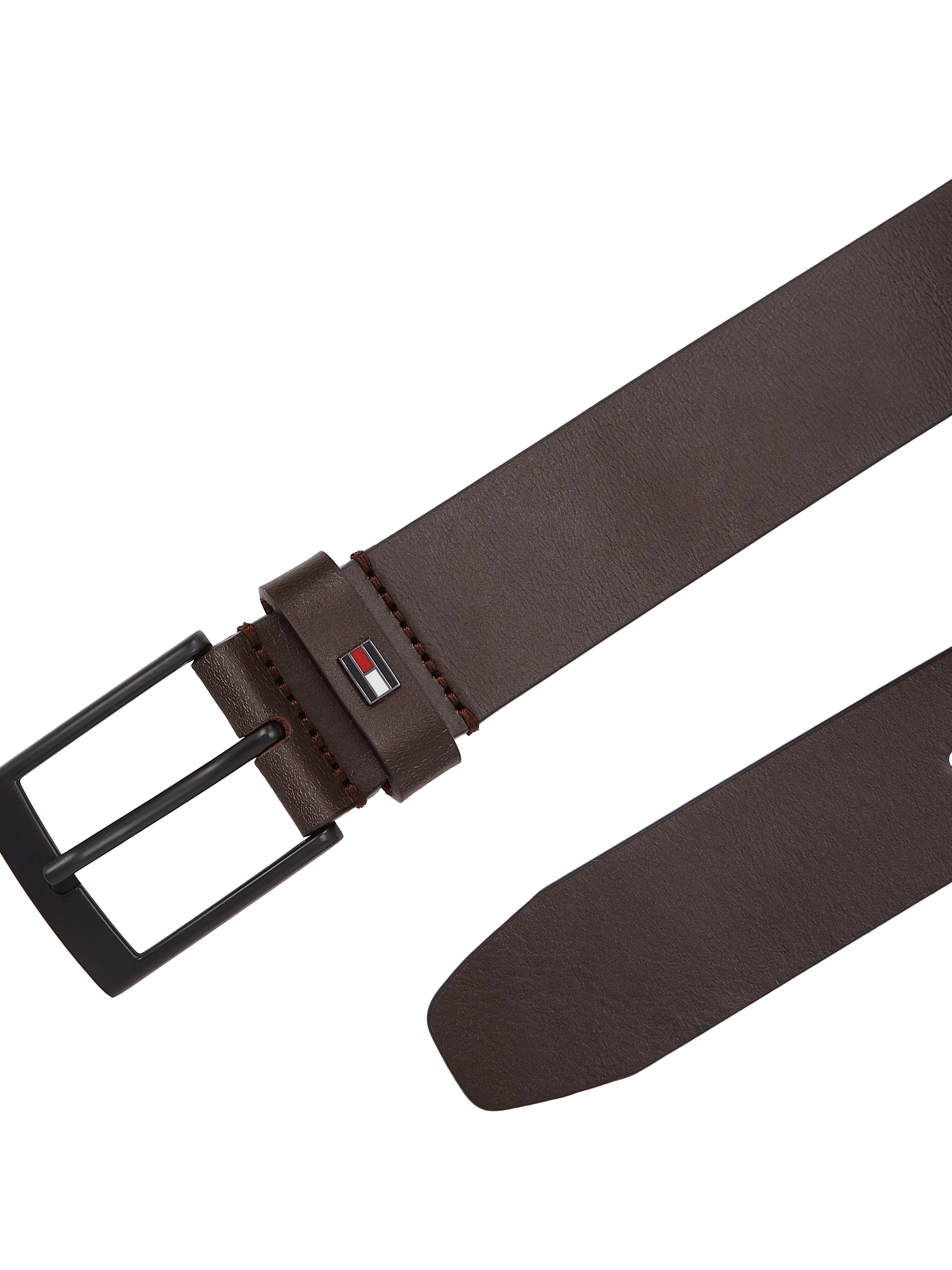 Tommy Hilfiger Ledergürtel »ADAN 3.5 EXT«, Metalllogopatch, Einfachdornschnalle