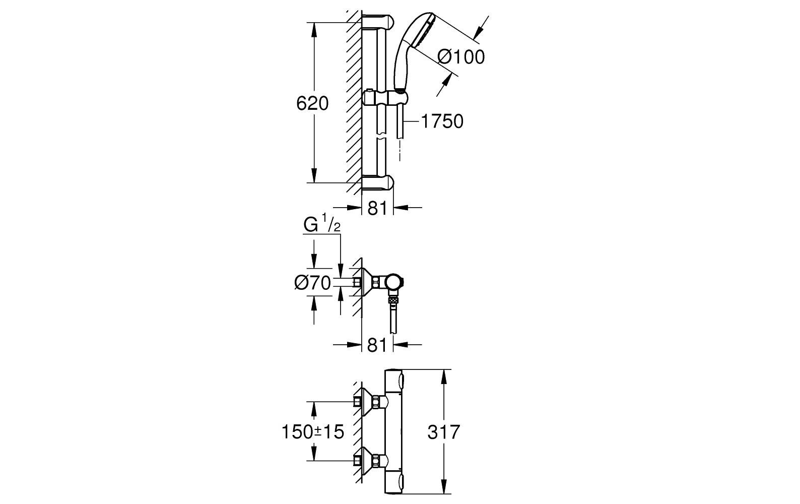 Grohe Duscharmatur »QF Precision Flow THM shower«