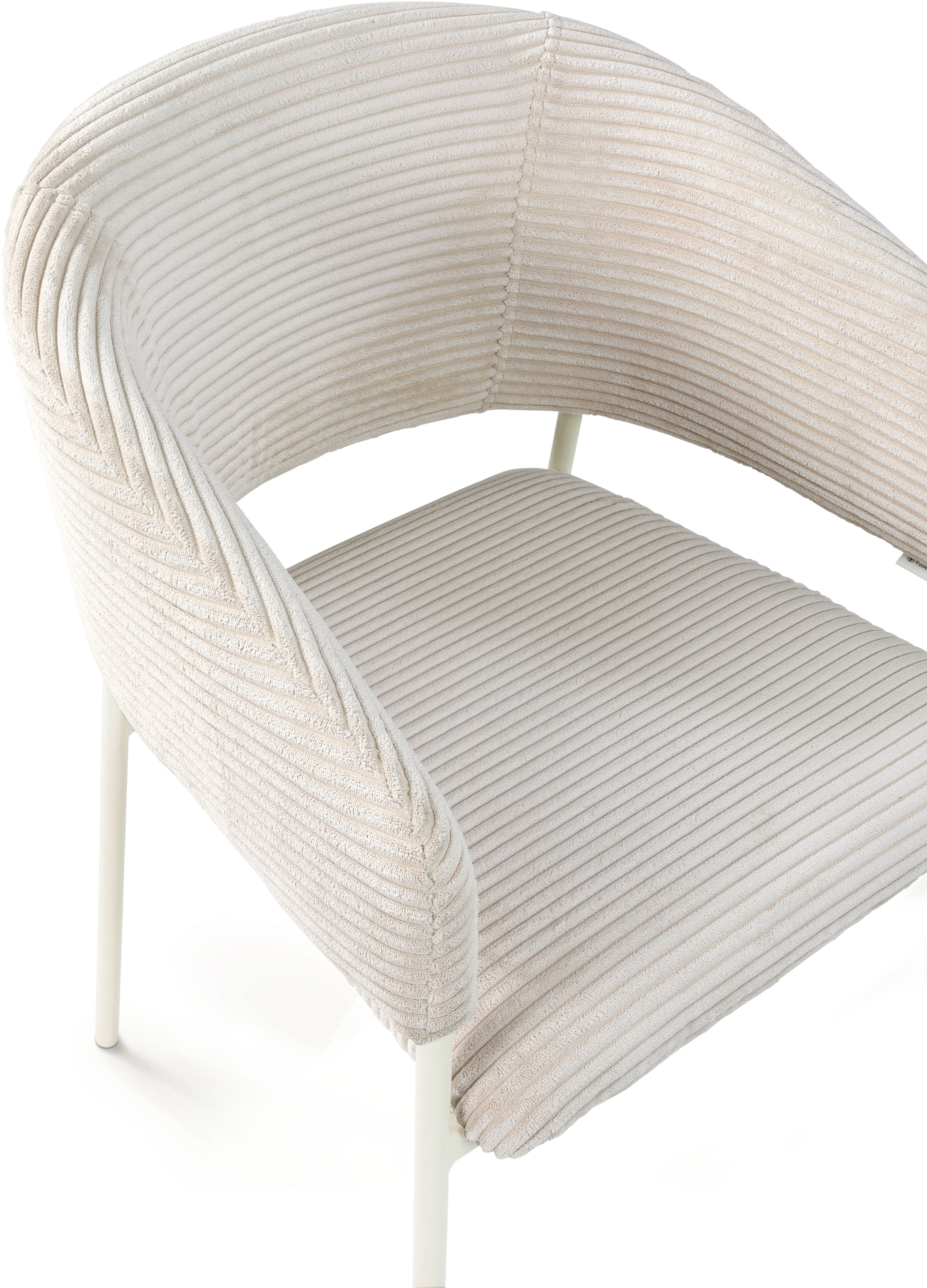 TOM TAILOR HOME Armlehnstuhl »EMBRACE ARMCHAIR«, (Set), 2 St., Breitcord, Esszimmerstuhl, mit Armlehnen, 4-Fussgestell, Rückenausschnitt