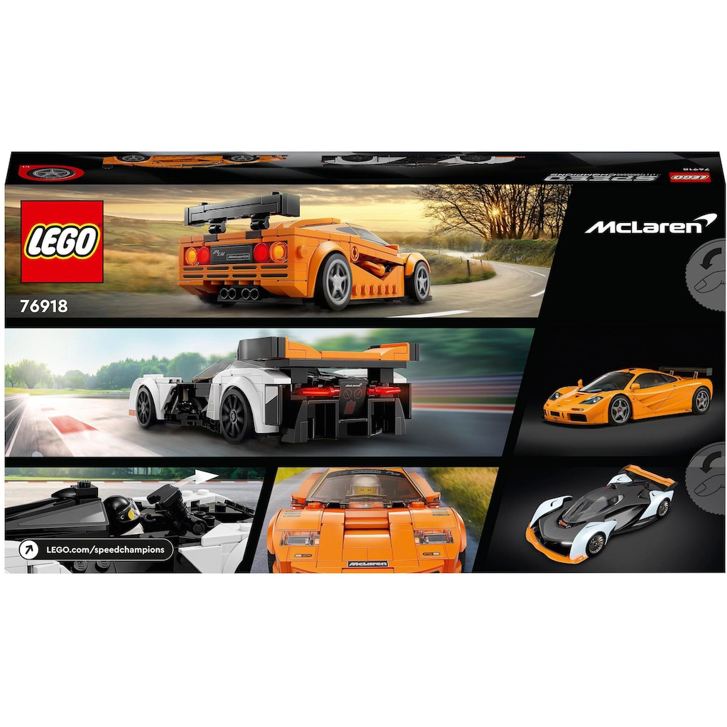 LEGO® Konstruktionsspielsteine »McLaren Solus GT & McLaren F1 LM (76918), LEGO® Speed Champions«, (581 St.)