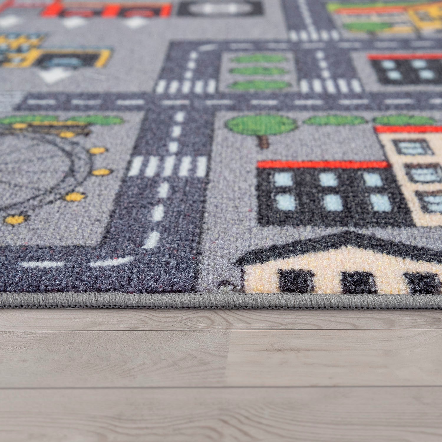 Paco Home Kinderteppich »Bino 577«, rechteckig, 4 mm Höhe, Kurzflor, Strassen-Spiel-Teppich, Kinderzimmer