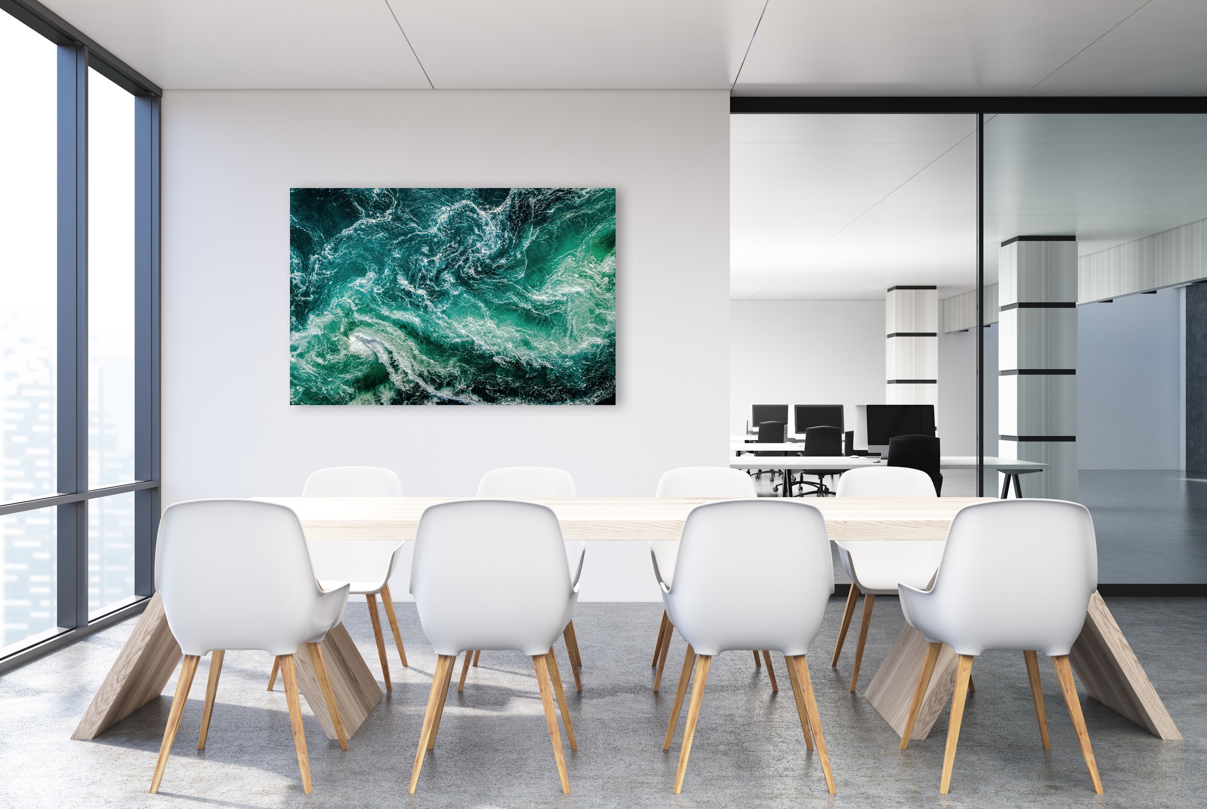 queence Leinwandbild »Aqua«, Meer-Meer Bilder-Kunst-Modern-Spa-Spa Bilder, (1 St.), Akustikbild mit sehr guten Schallabsorptions-Eigenschaften