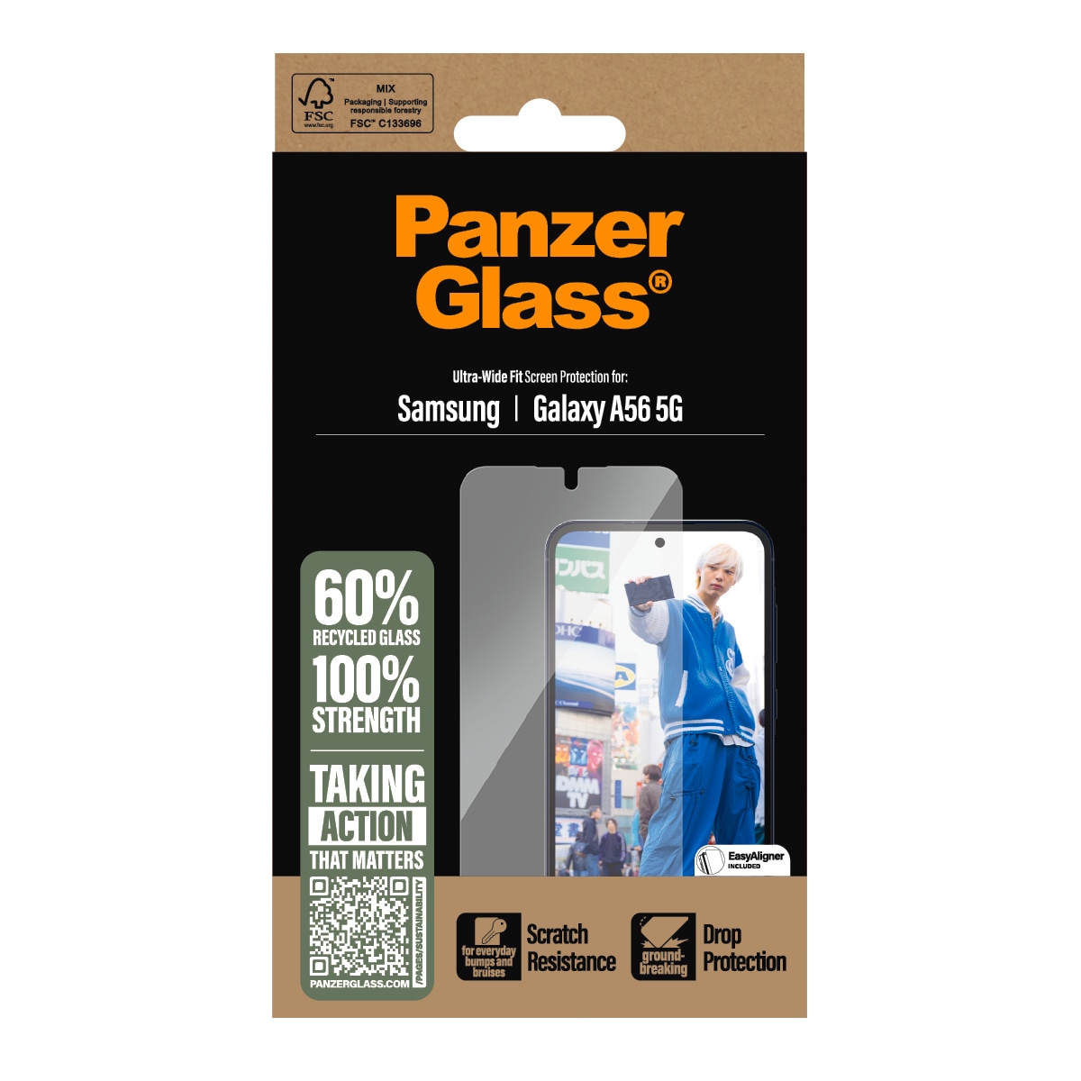 CARE by PanzerGlass Displayschutzglas »Ultra-Wide Fit Screen Protector«, für Samsung Galaxy A56 5G, Displayschutzfolie, Schutzfolie, Bildschirmschutz, kratz- & stossfest