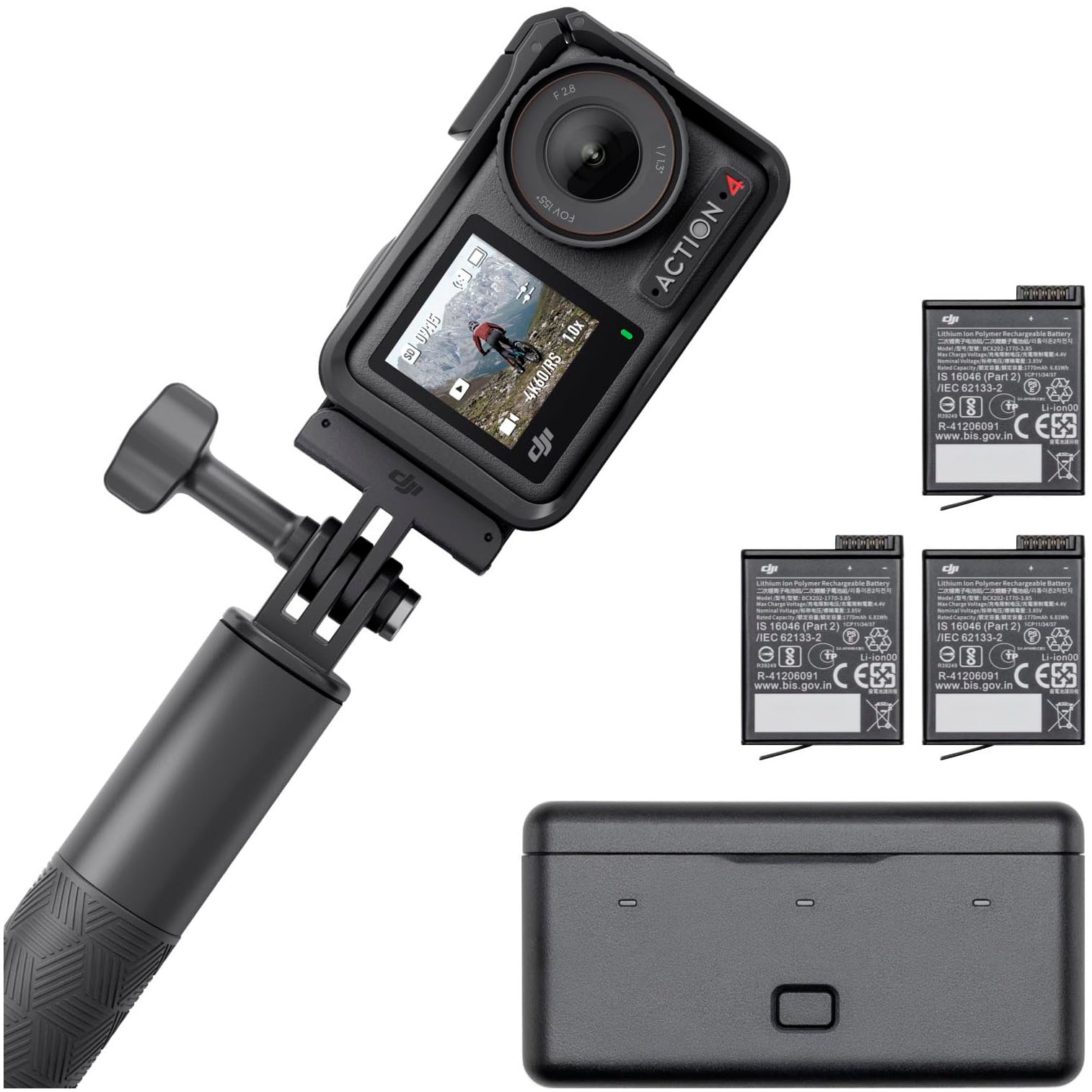 DJI Camcorder "Osmo Action 4 Adventure Combo" 4K Ultra HD Bluetooth