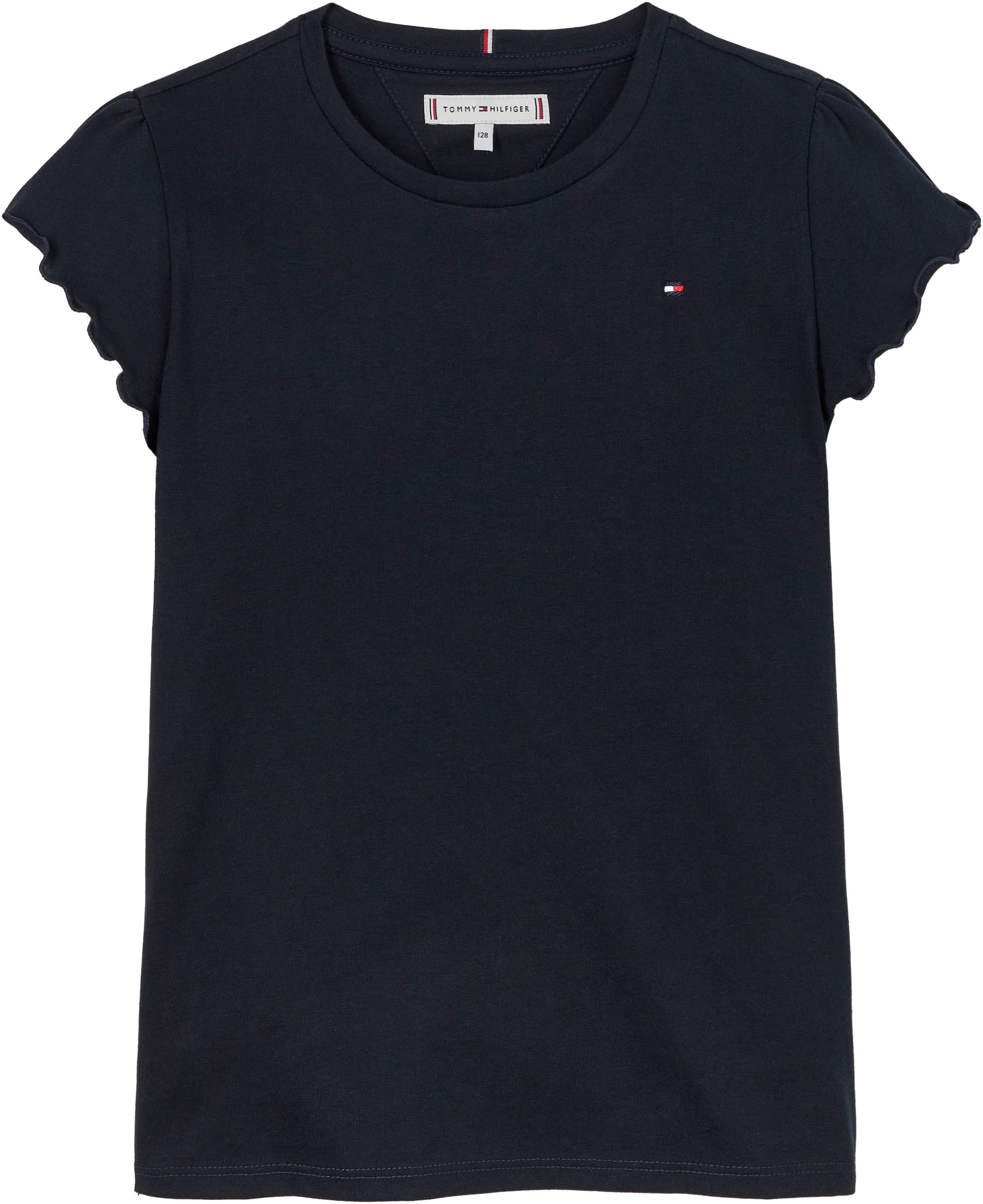 Tommy Hilfiger T-Shirt »ESSENTIAL RUFFLE SLEEVE TOP«, mit gewelltem Ärmelabschluss