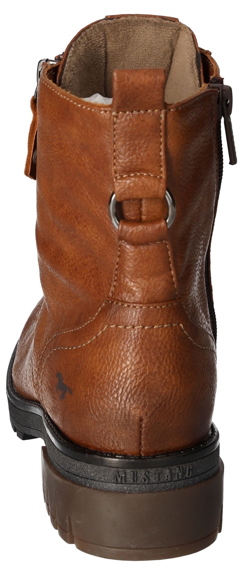 Mustang Shoes Schnürboots, Schnürstiefelette, Blockabsatz, mit Reissverschluss