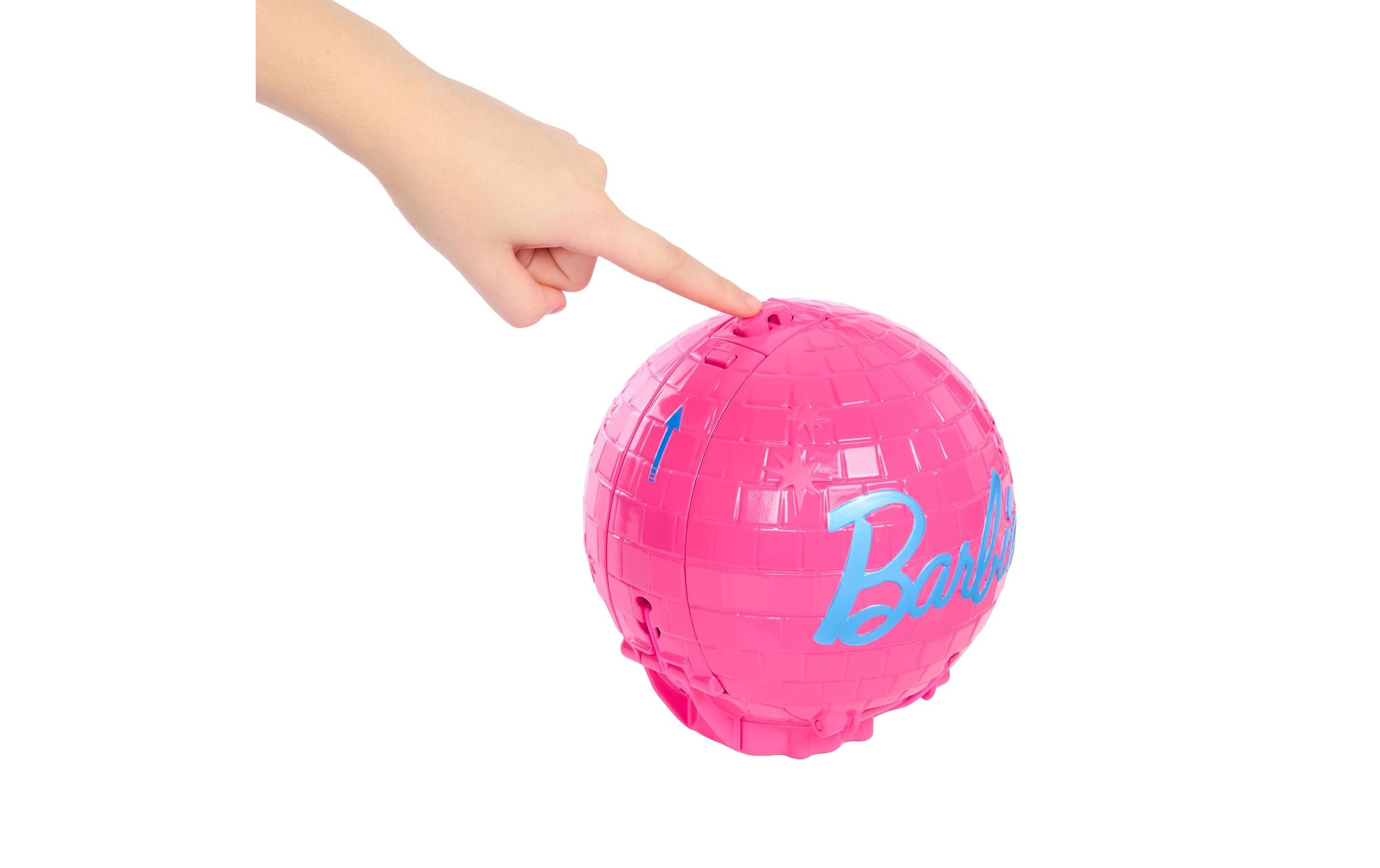 Barbie Anziehpuppe "Barbie Team Barbie Roll & Reveal, blond mit Discokugel-Verpackung"