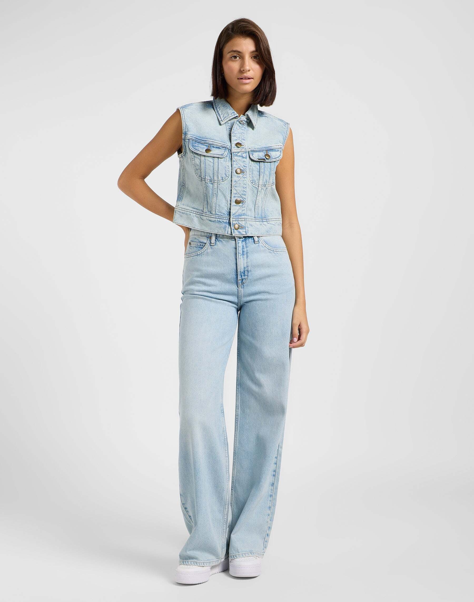 Lee® Jeansjacke »LEE Jeansjacke Cropped Rider Vest«