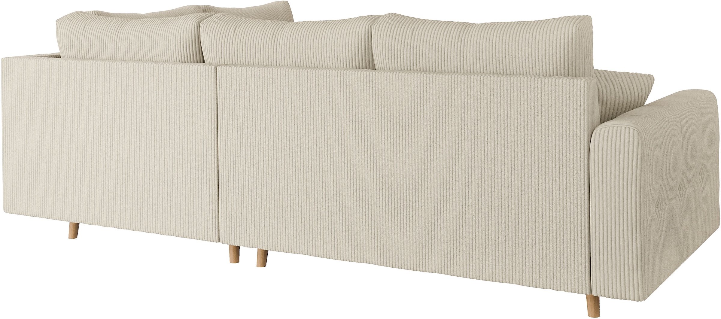Home affaire Ecksofa »CHARRE L-Form mit Ottomane, Masse B/T/H: 231/161/81 cm«, feine Steppung, lose Rücken- und Zierkissen, auch in Cord und Bouclé