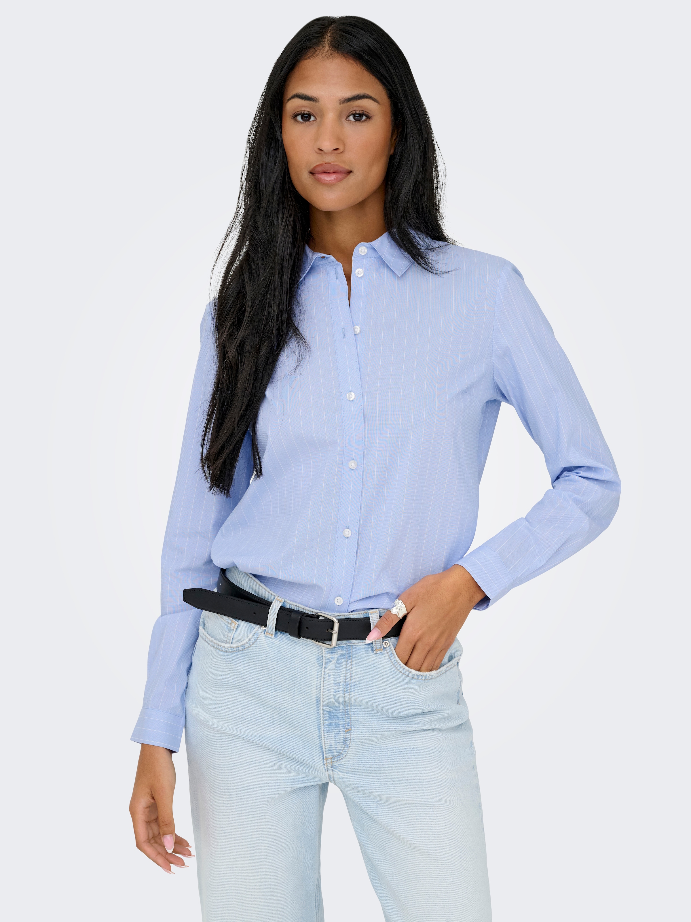 JDY Hemdbluse »JDYMIO L/S SHIRT WVN NOOS« unifarben oder gestreift