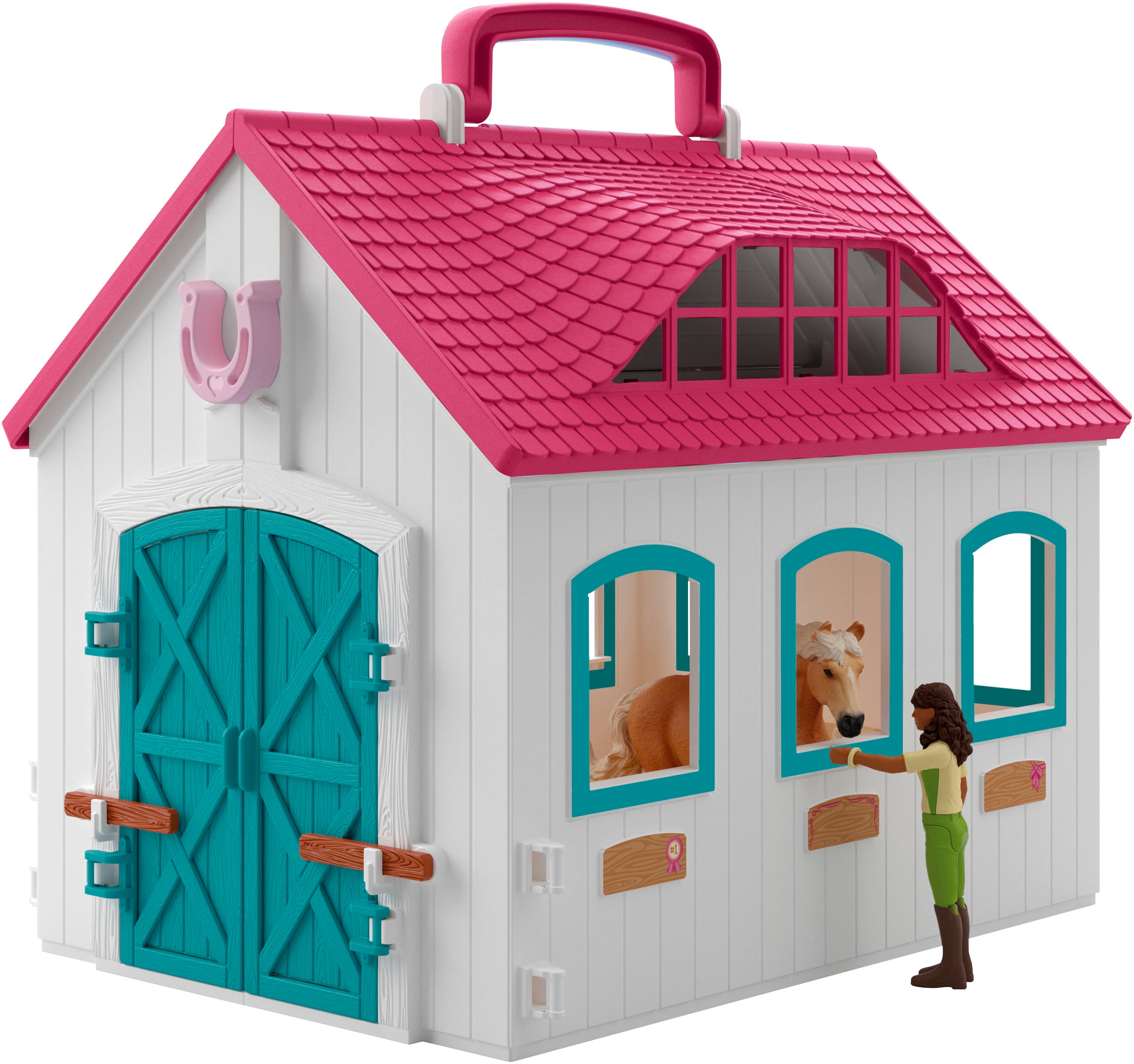 Schleich Spielwelt "HORSE CLUB, Offenstall -Kleines Hufeisen (42703)" Made in Europe