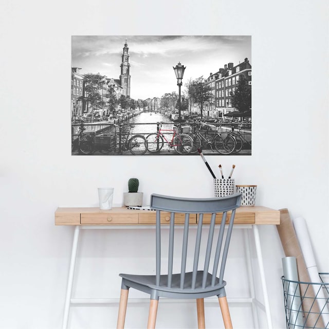 ❤ Reinders! Poster »Die Grachten von Amsterdam Brücke - Fahrrad - Stadt -  Die Niederlande«, (1 St.) bestellen im Jelmoli-Online Shop