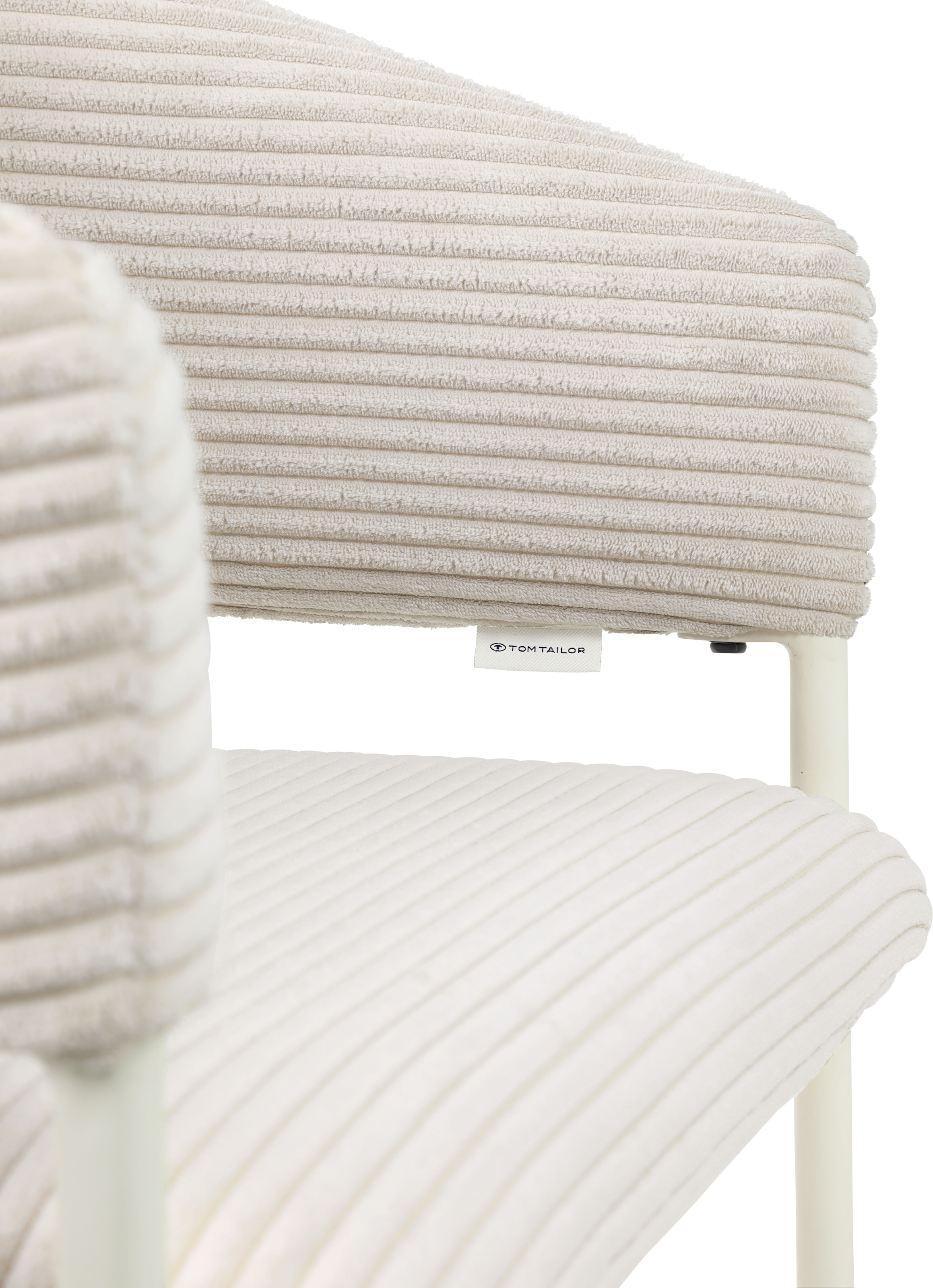 TOM TAILOR HOME Armlehnstuhl »EMBRACE ARMCHAIR«, (Set), 2 St., Breitcord, Esszimmerstuhl, mit Armlehnen, 4-Fussgestell, Rückenausschnitt