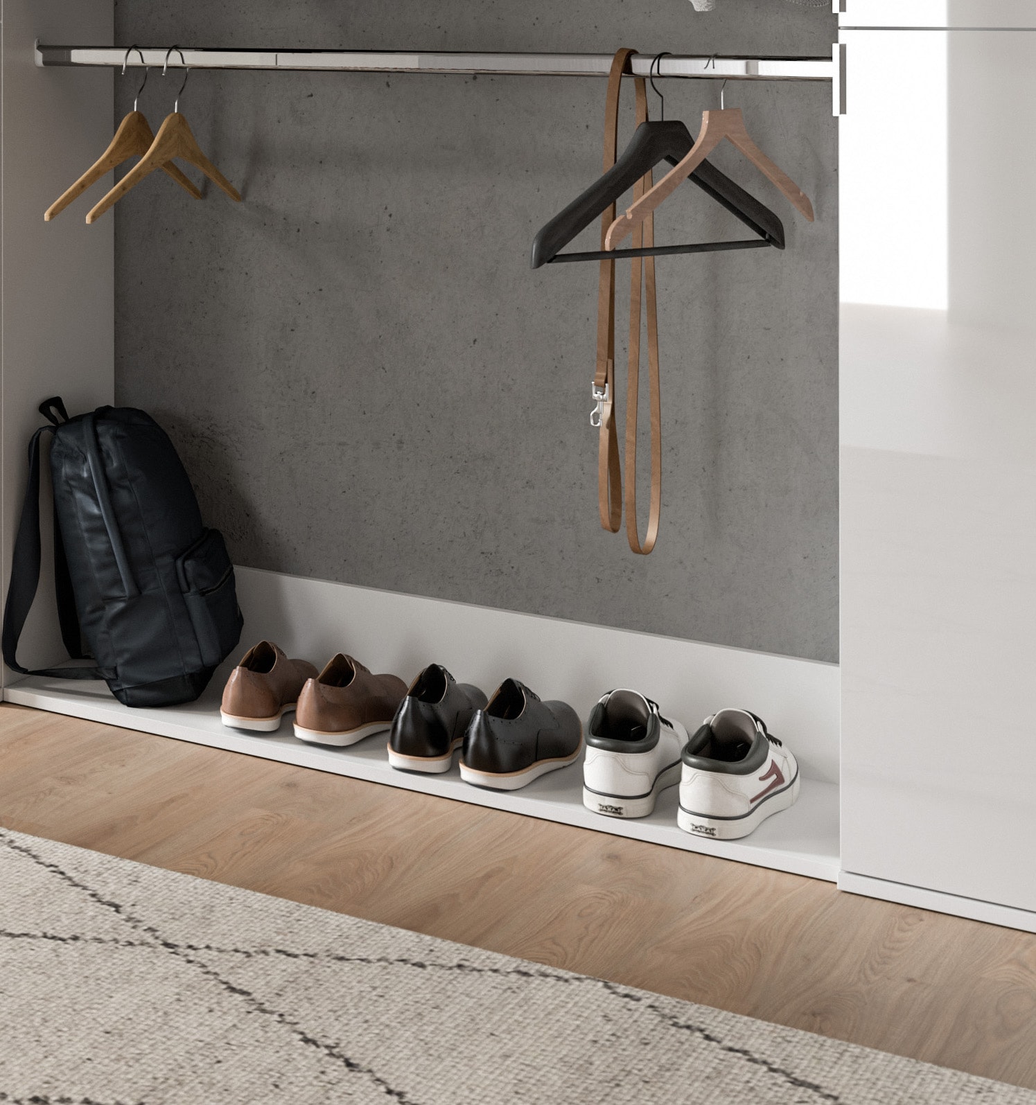 INOSIGN Garderoben-Set »Trondheim, Garderobenset 3-tlg. Breite 232 cm,«, (3 St.), best. aus: 2x Spiegelschrank, 2 Kleiderstanden, Flur, Diele