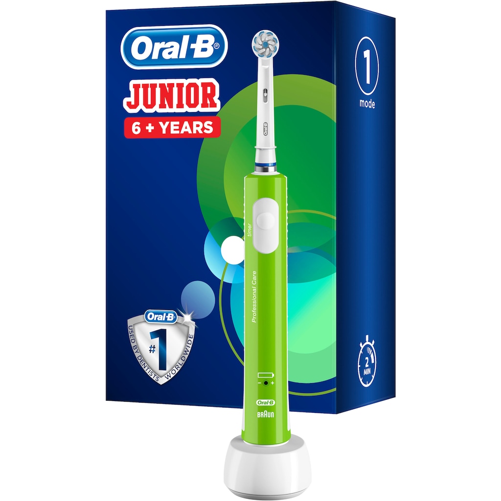 Oral-B Elektrische Zahnbürste »Junior Green«, 1 St. Aufsteckbürsten