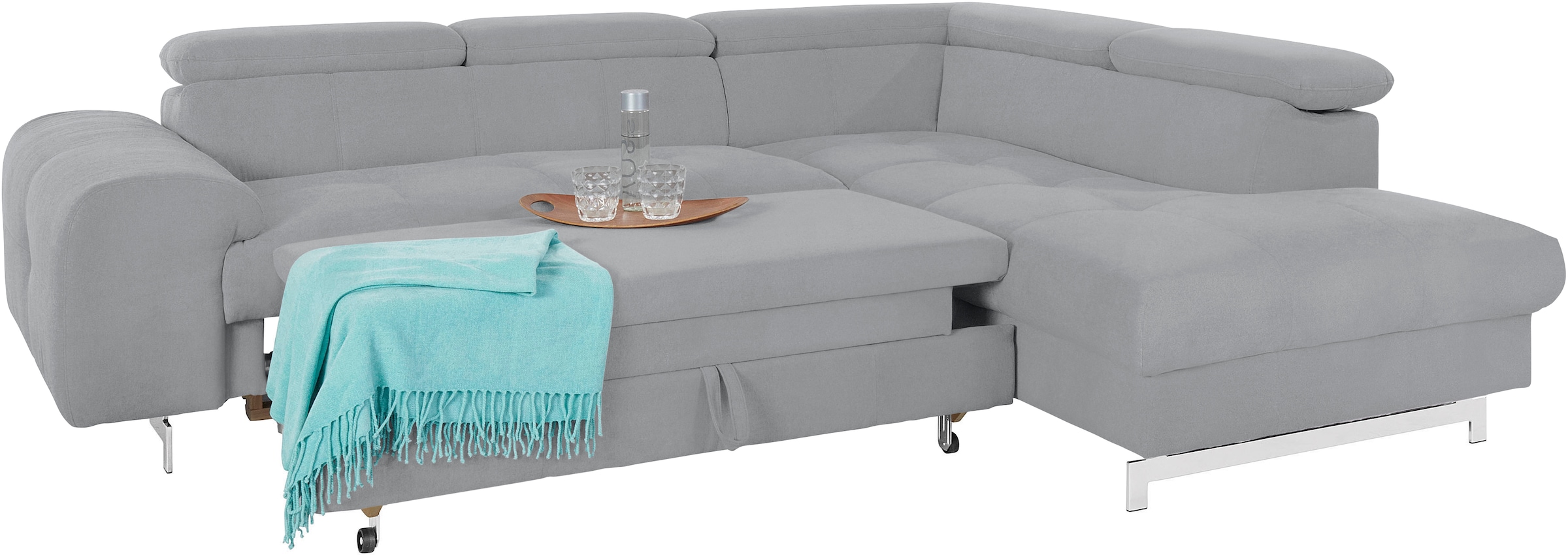 COTTA Ecksofa »Chef L-Form«, mit Kopfteilverstellung, wahlweise mit Bettfunktion