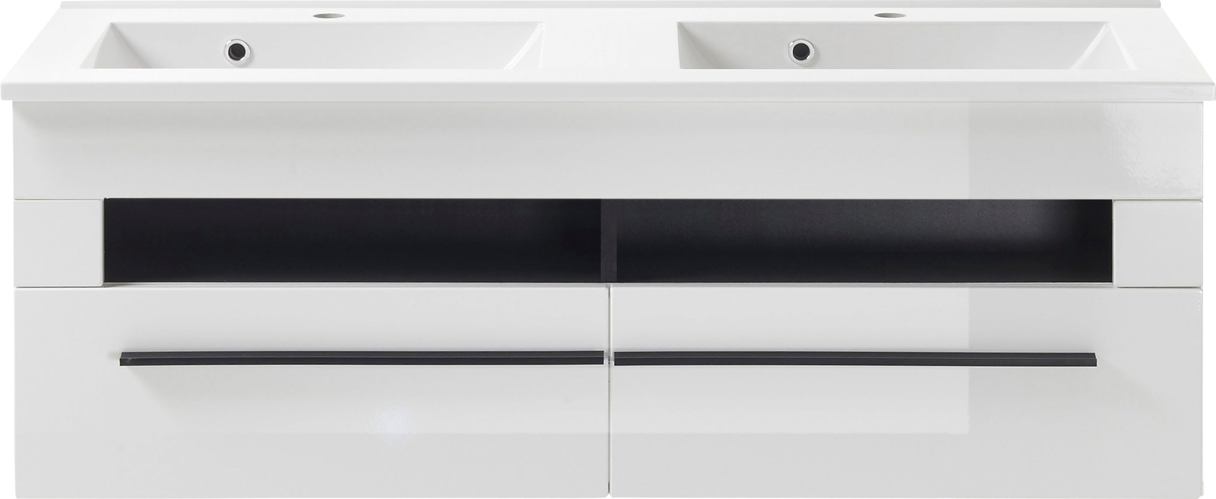 INOSIGN Waschtisch »Cantara, Waschtisch inkl. Waschbecken, modernes Design«, mit schwarzen Griffen, ausreichend Stauraum