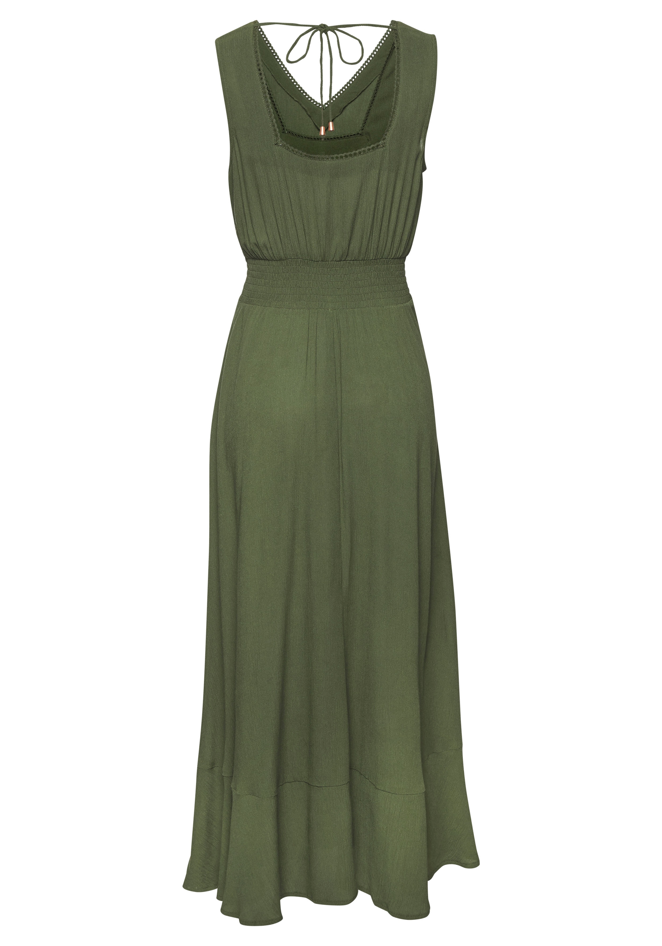s.Oliver Maxikleid, aus gekreppter Viskose zum Binden im Nacken, Sommerkleid, Strandkleid