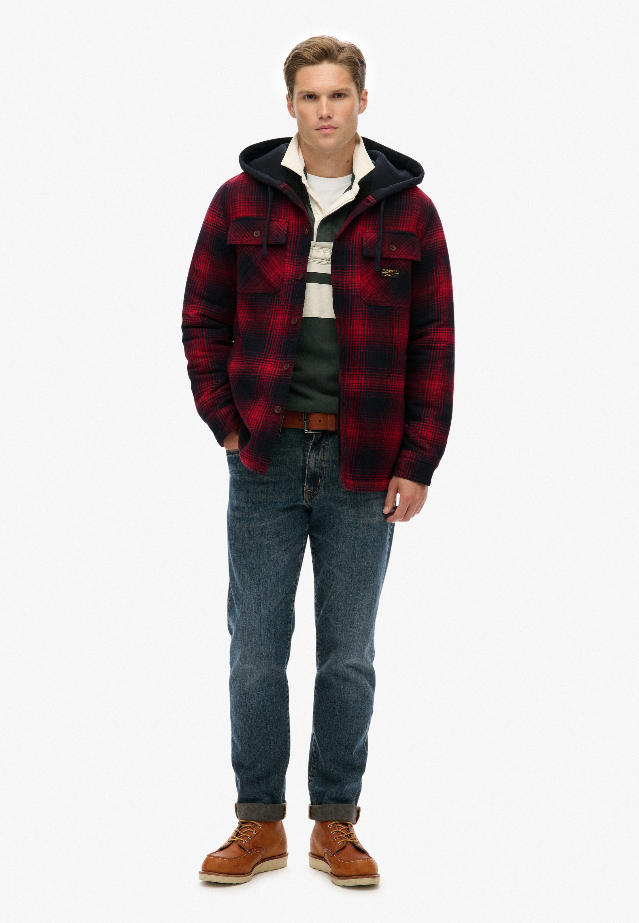 Superdry Langarmhemd »SURPLUS HOODED CHECK SHIRT«