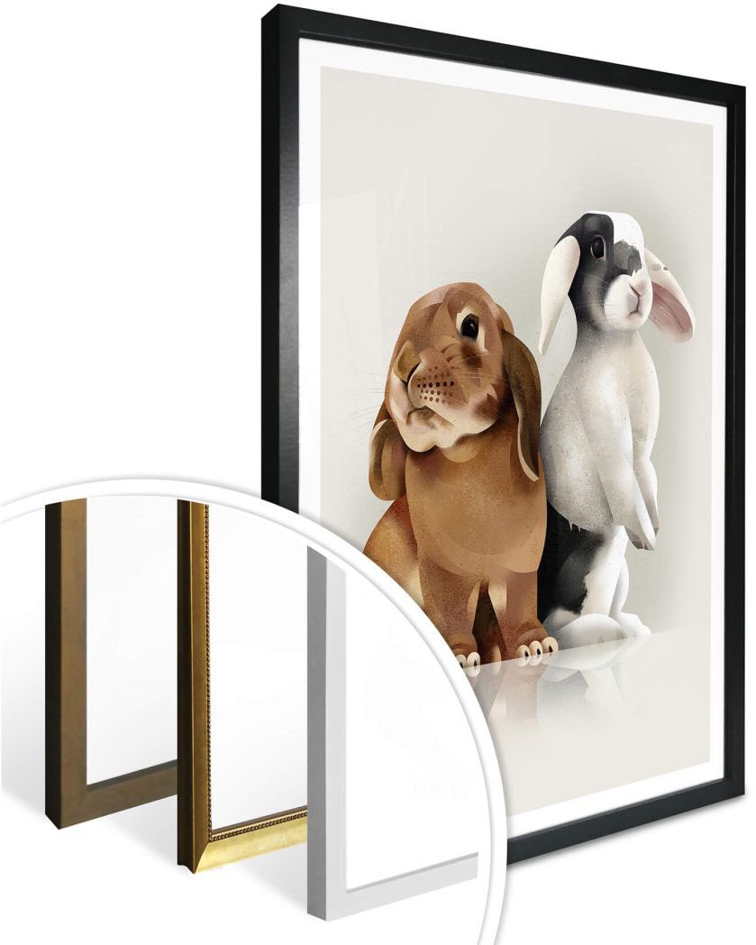 Wall-Art Poster »Bunny Love«, bestellen | online Wandbild, Jelmoli-Versand Poster, Bild, (1 Schriftzug, St.), Wandposter