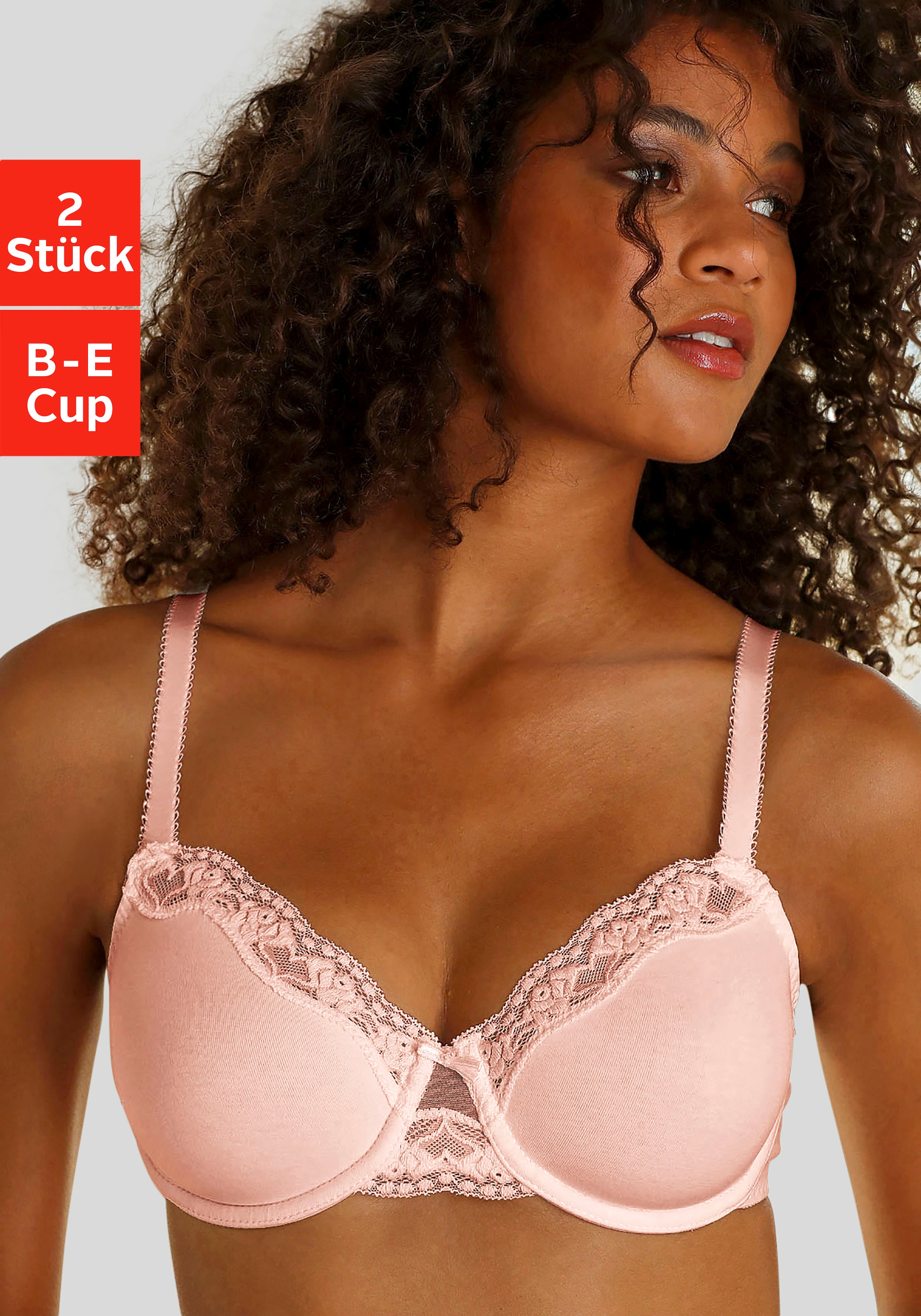 petite fleur Bügel-BH Packung, 2 Stück, mit zarter Jacquardspitze