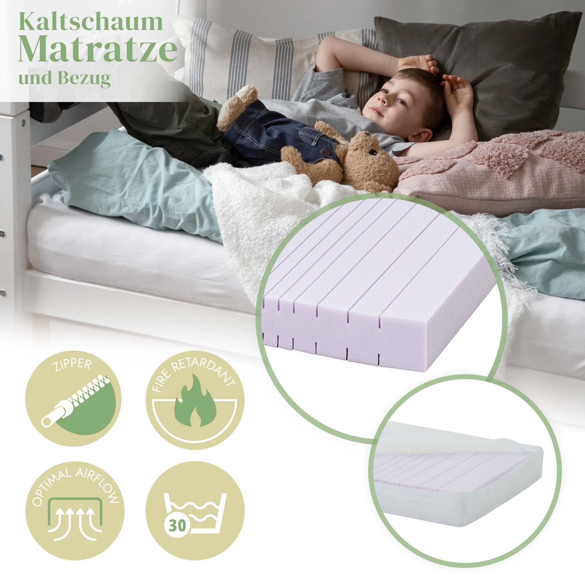 Hoppekids Spielbett »ECO Dream«, Massivholz, wahlweise in 2 Grössen und 4 Farben, Matratze wählbar