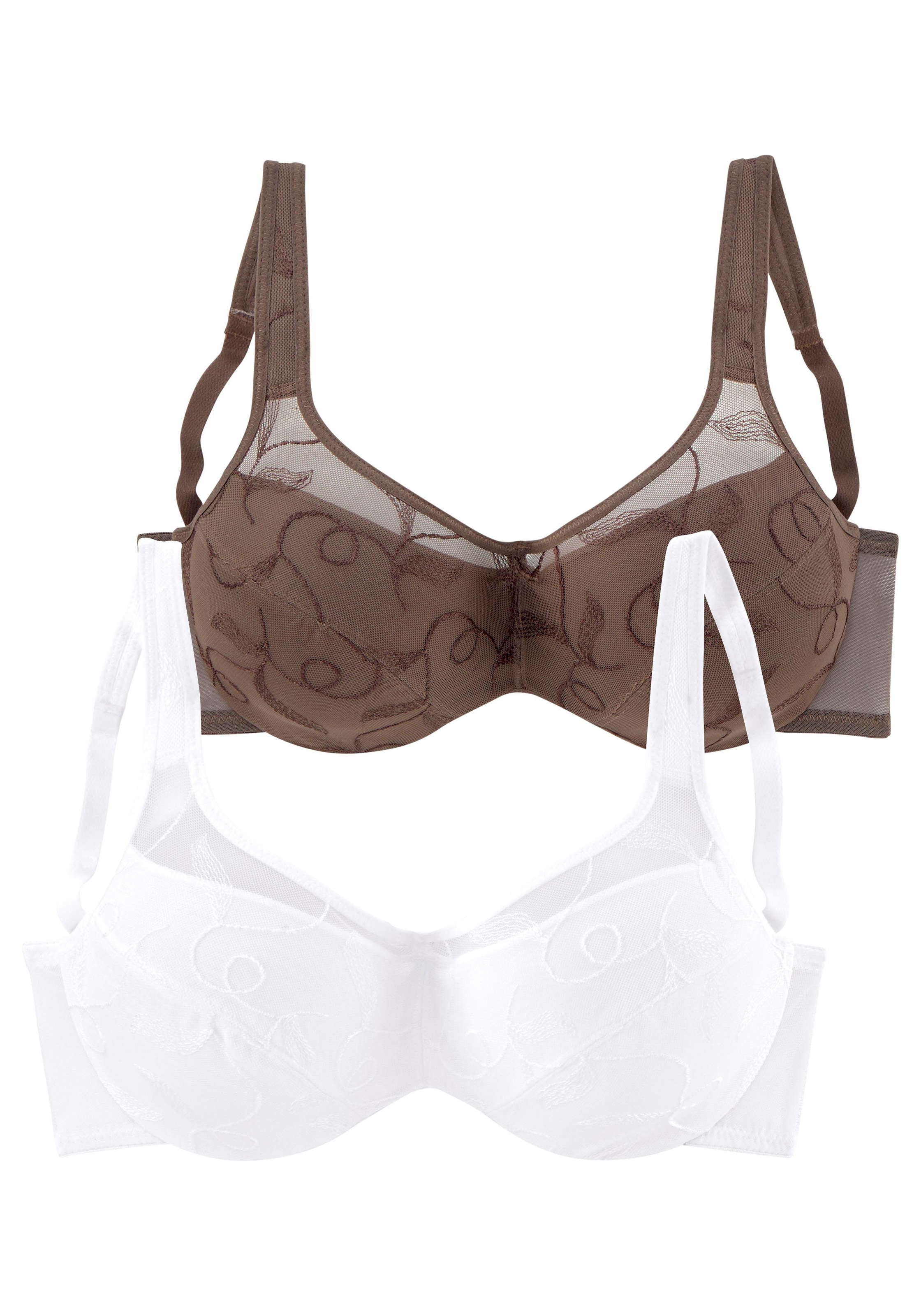 petite fleur by Lascana Minimizer-BH Packung, mit Bügel und schöner Stickerei – ideal für grosse Grössen