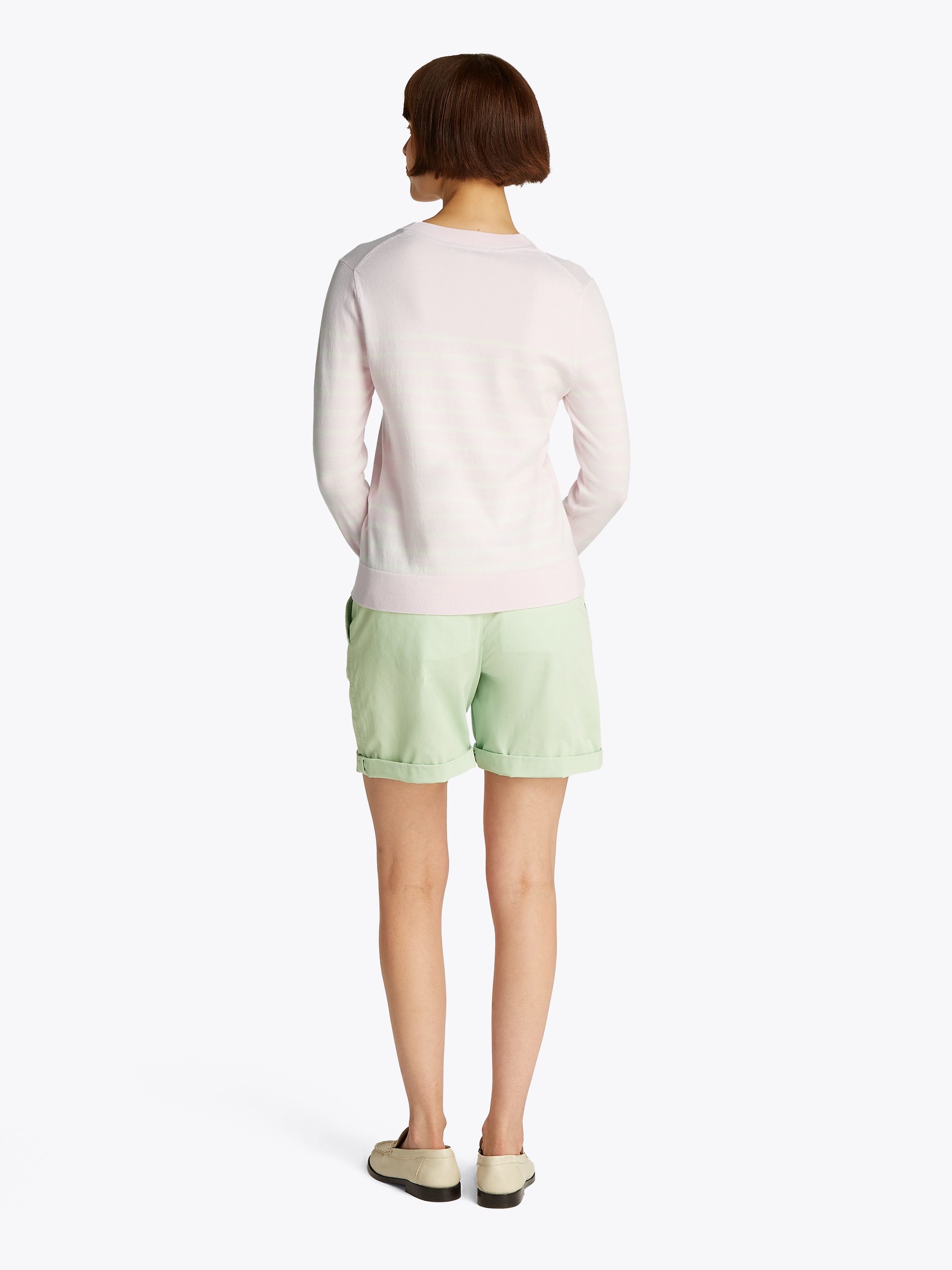 Tommy Hilfiger Rundhalspullover »CO JERSEY STITCH LS C-NK SWT«, mit Logostickerei