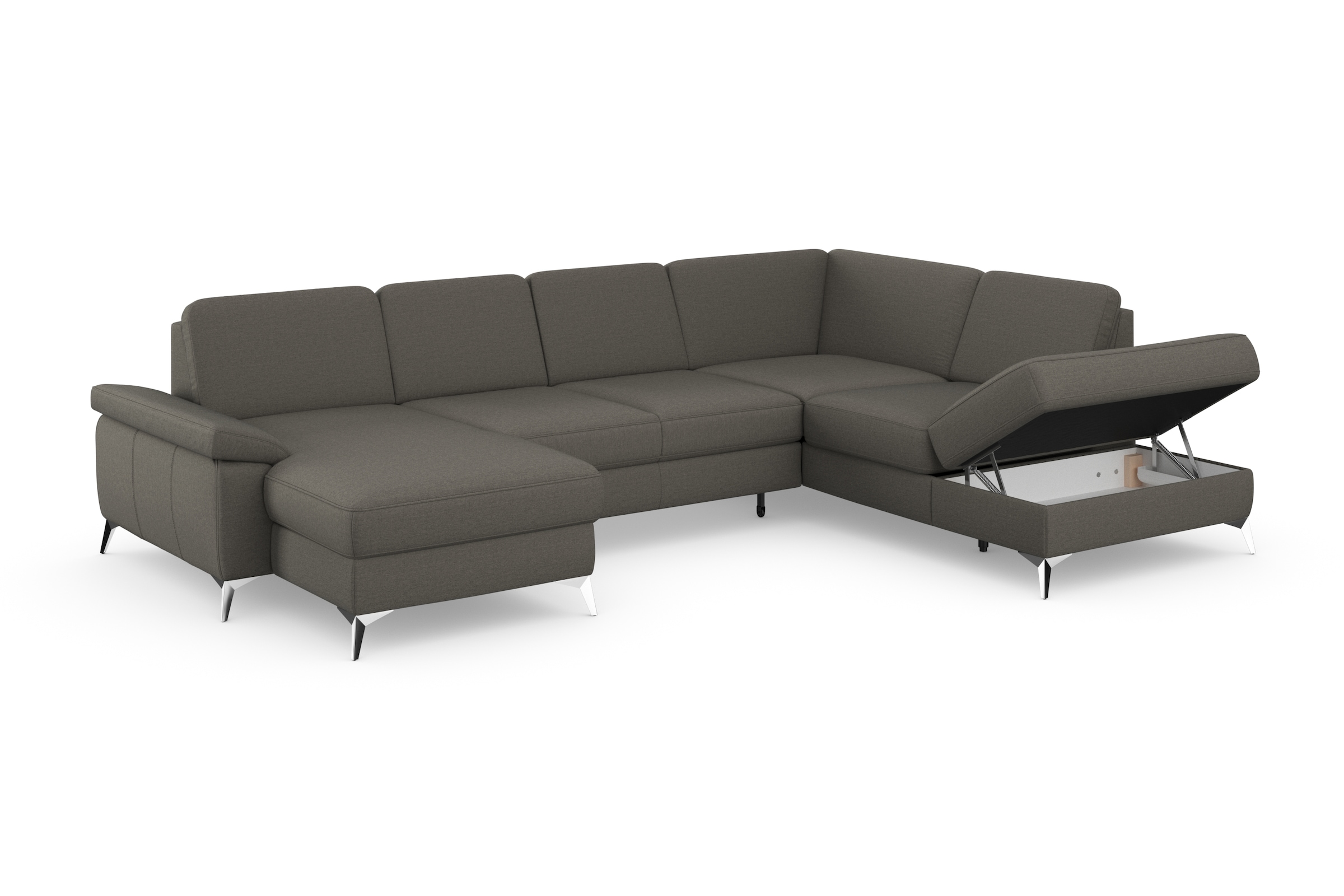 sit&more Wohnlandschaft »Padua U-Form«, inklusive Sitztiefenverstellung, Armteilfunktion und Federkern