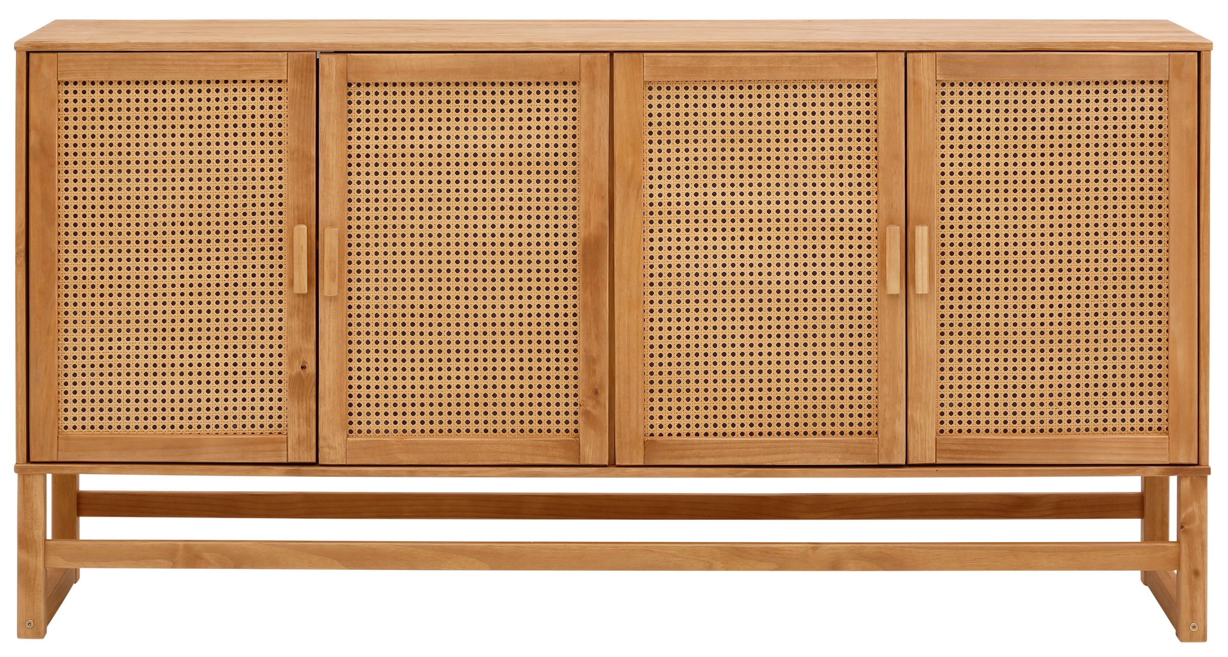 Home affaire Sideboard, Rattangeflecht auf den Türfronten, aus Massivholz, zwei Farbvarianten